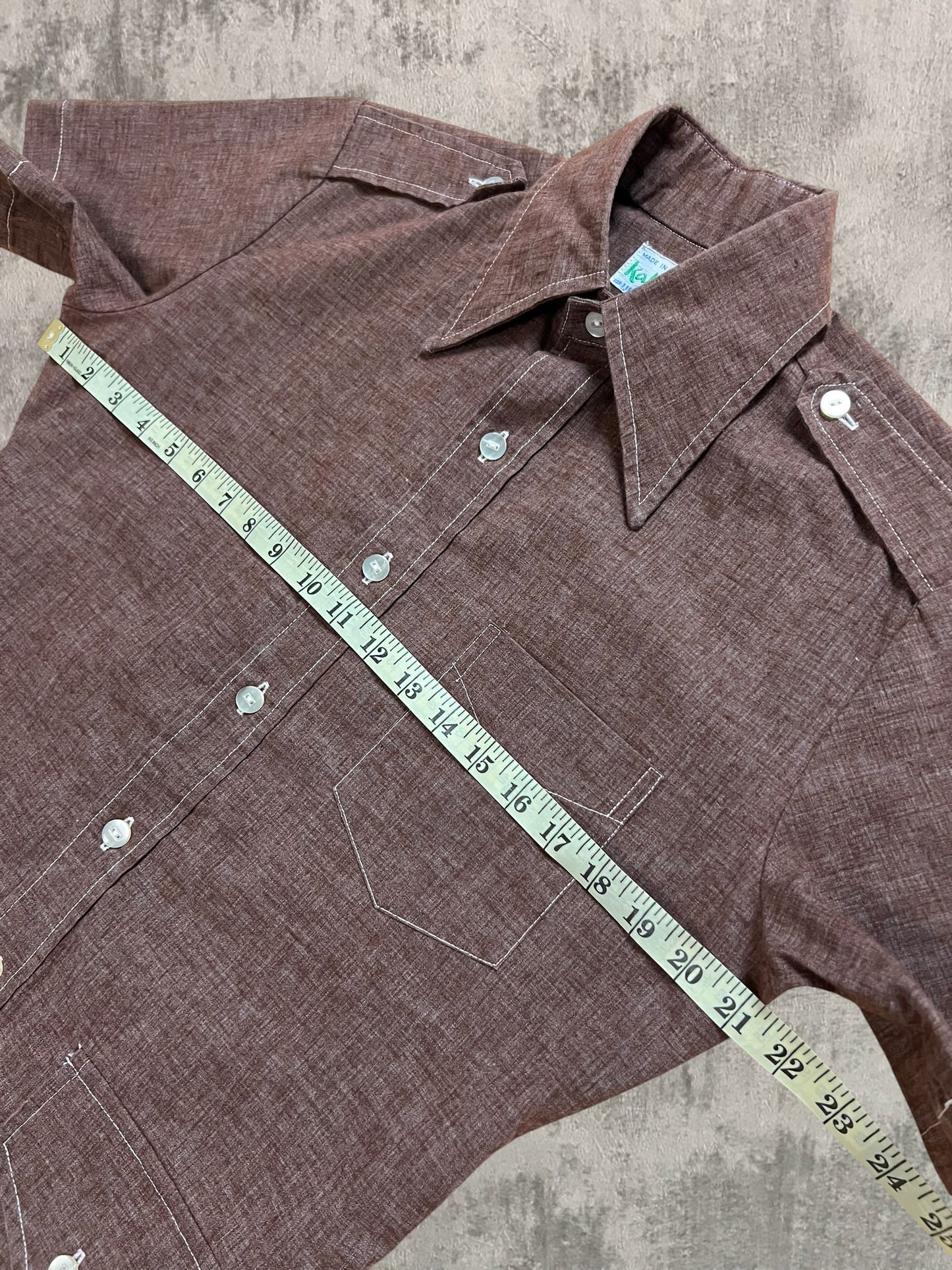 ‘50s Cotton Hawaiian Safari Shirt (M)
