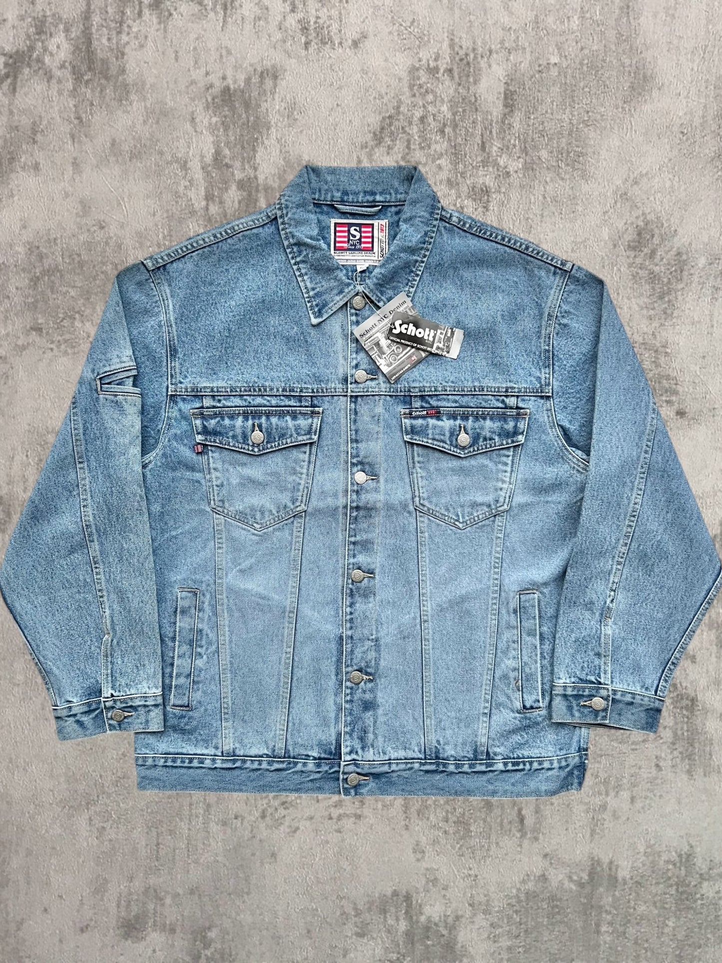 Early-2000s Schott NYC Denim Jacket (XL) (New With Tags)