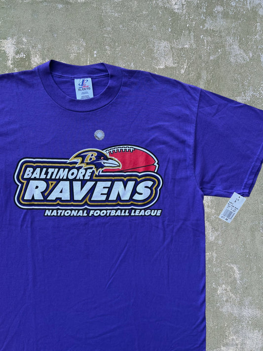Late-90s Logo Athletic Baltimore Ravens Tee (XL) (New With Tags)