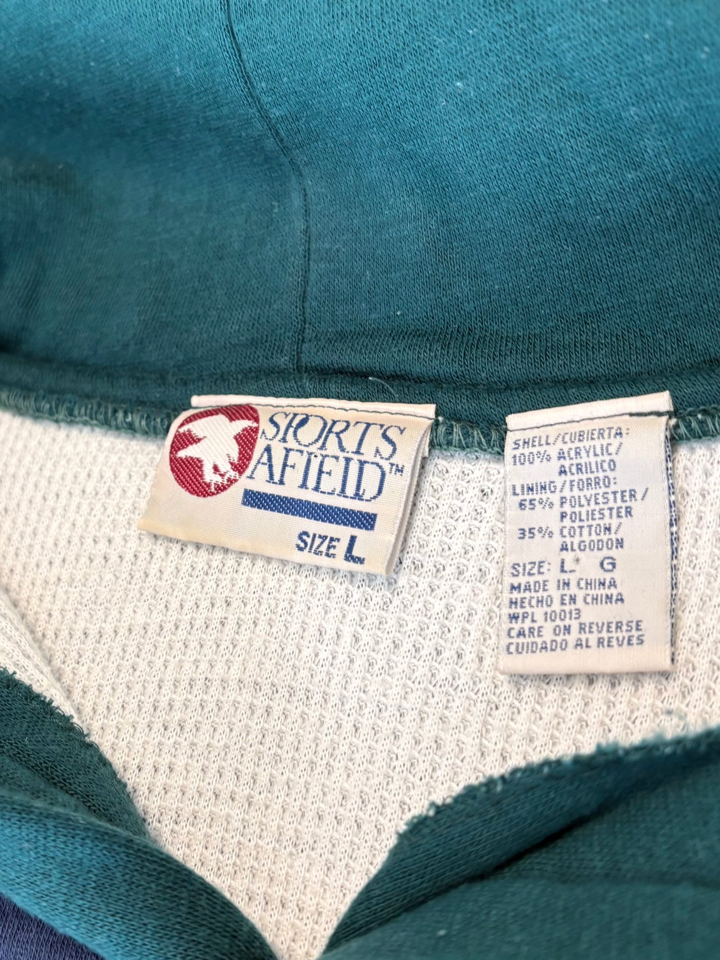 ‘90s Two Tone Thermal Lined Hoodie (L)