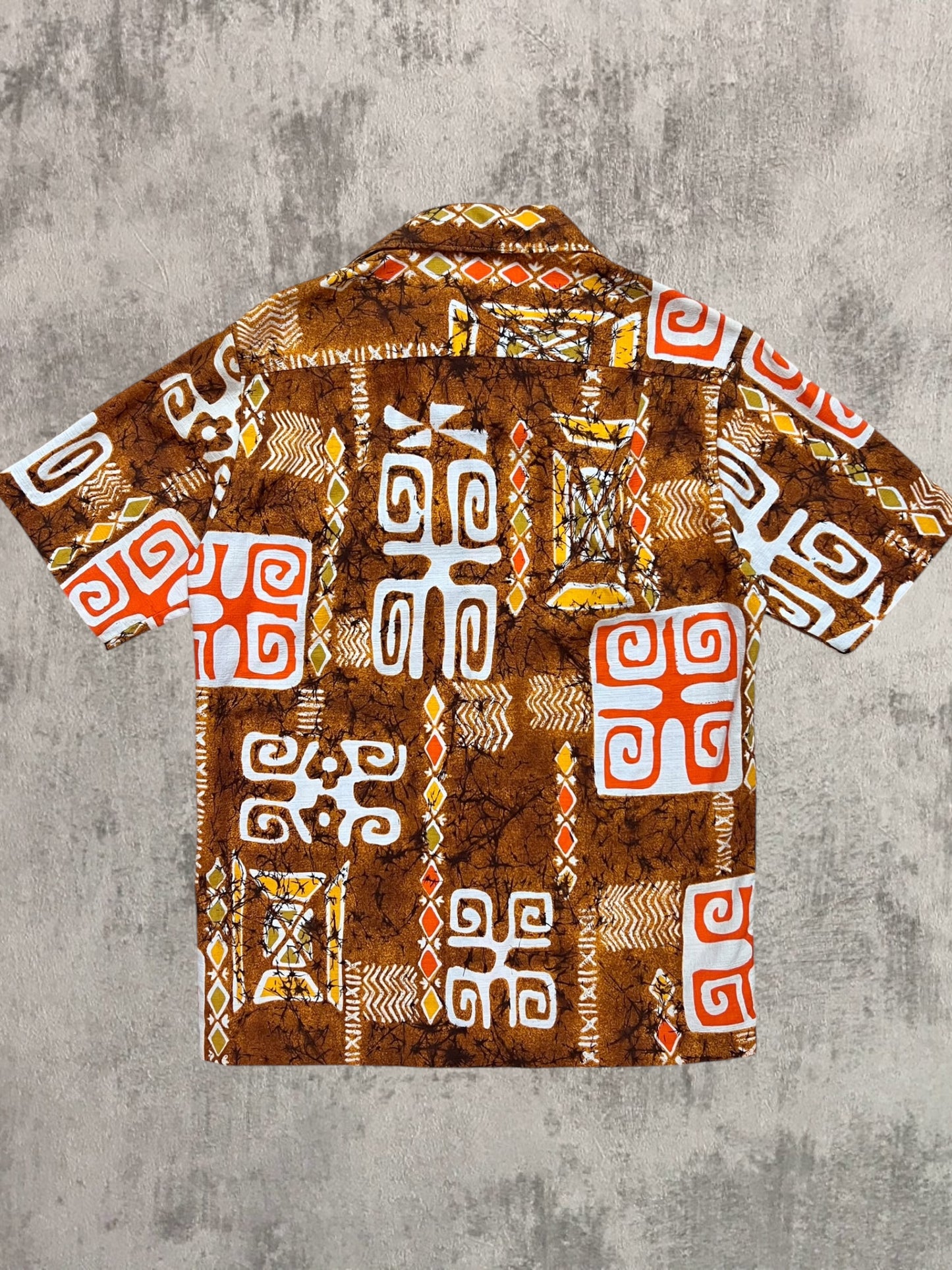 ‘50s Cotton Hawaiian Loop Collar Shirt (S)