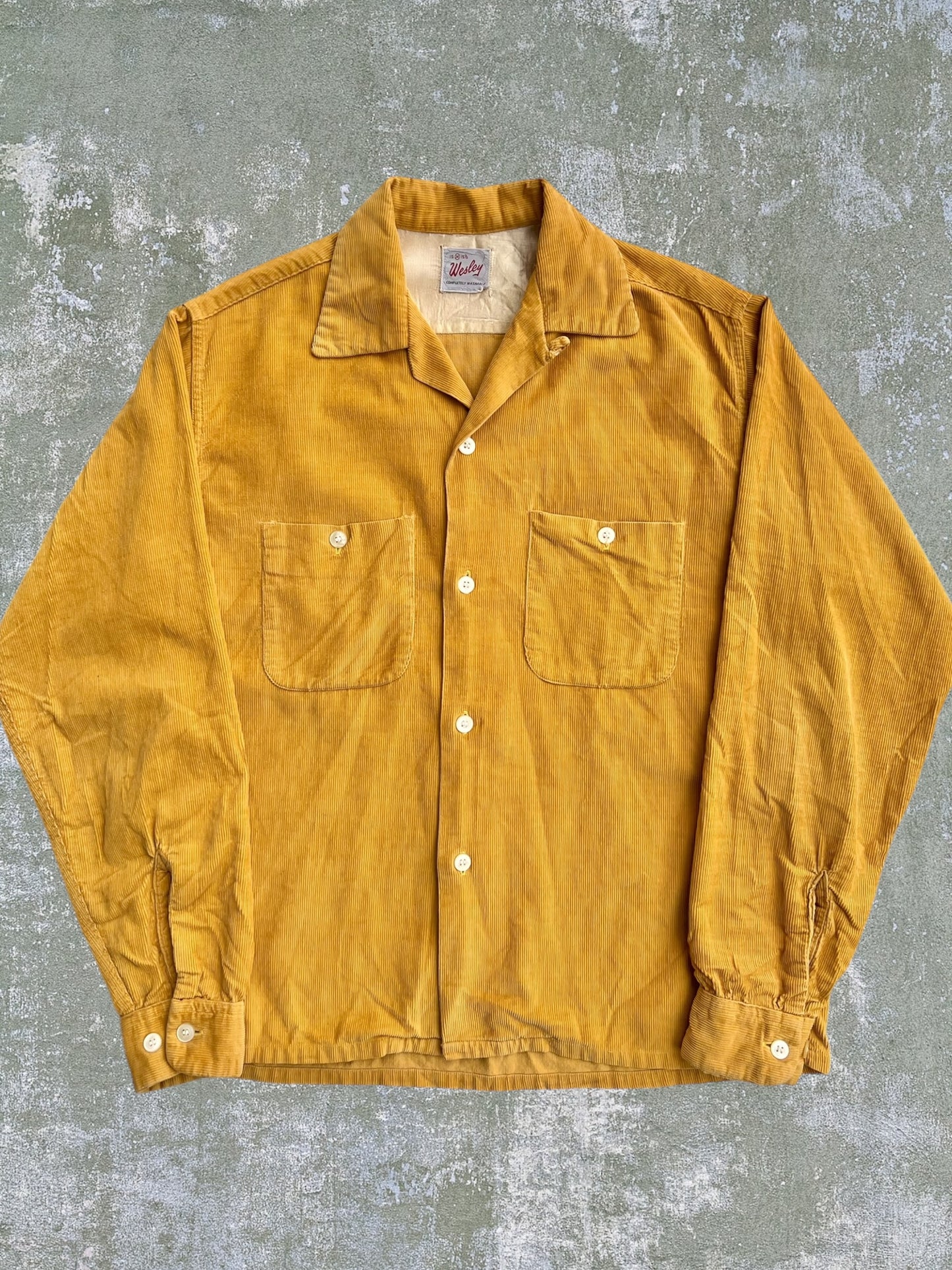 '50s Corduroy Loop Collar Shirt (M)