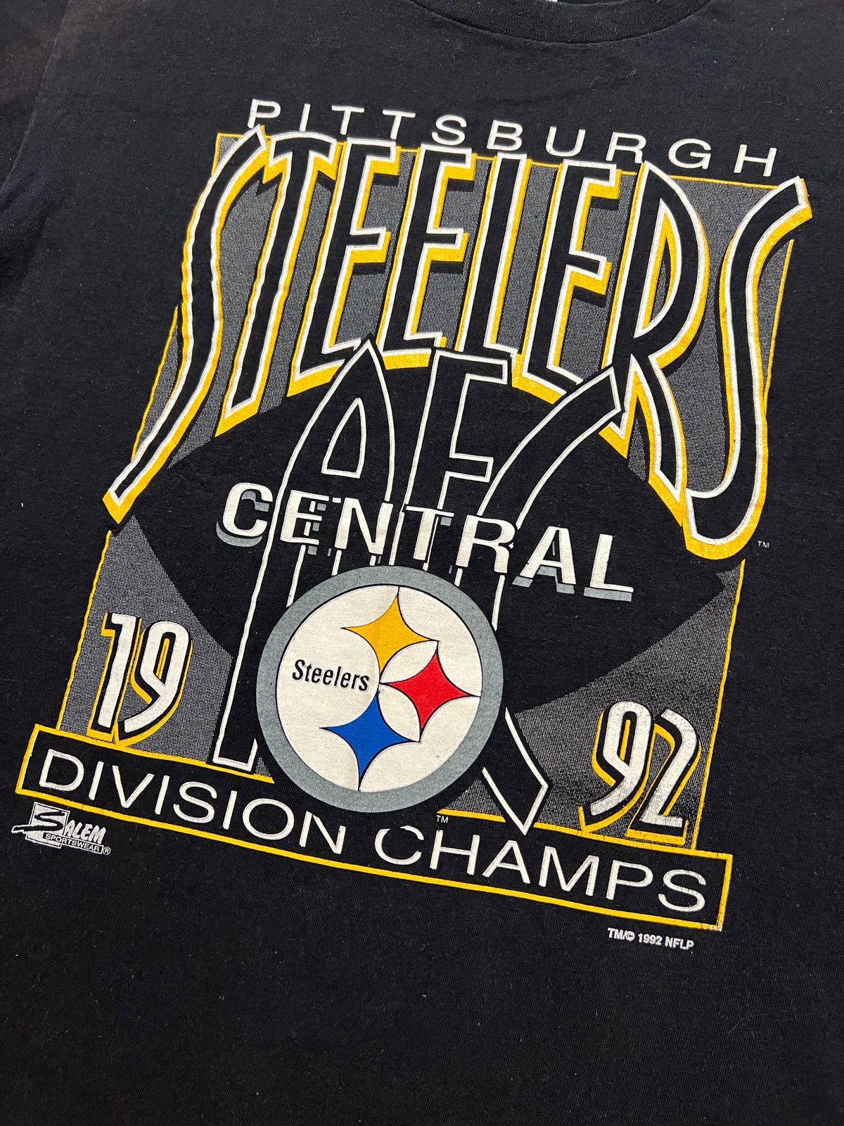 1992 Salem Pittsburgh Steelers Division Champions Tee (L)
