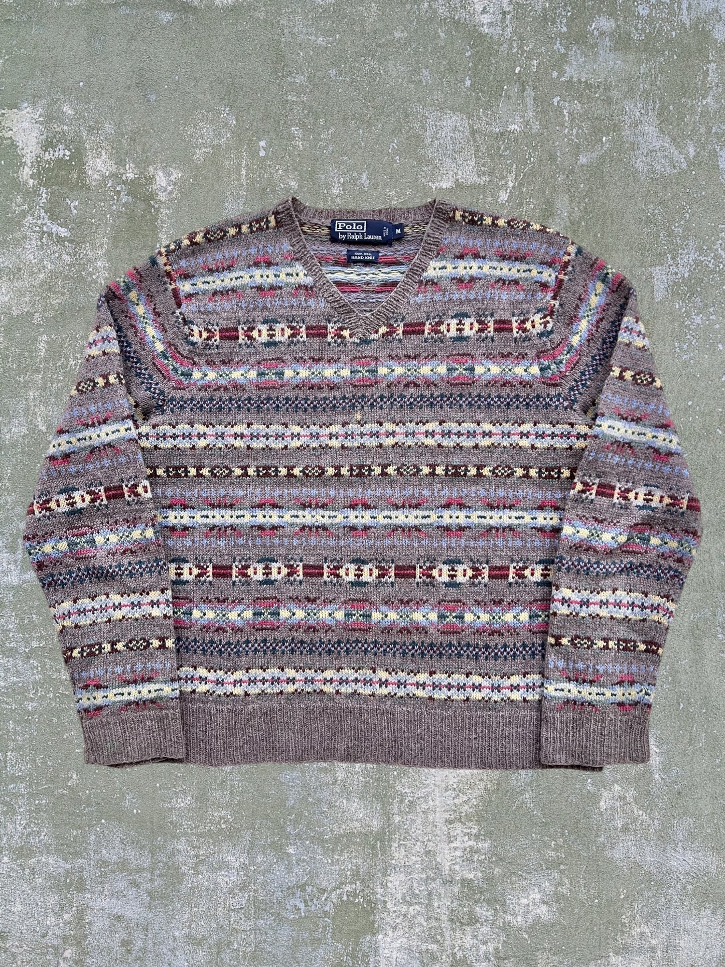 Polo Ralph Lauren Fair Isle Wool V Neck Sweater (M)