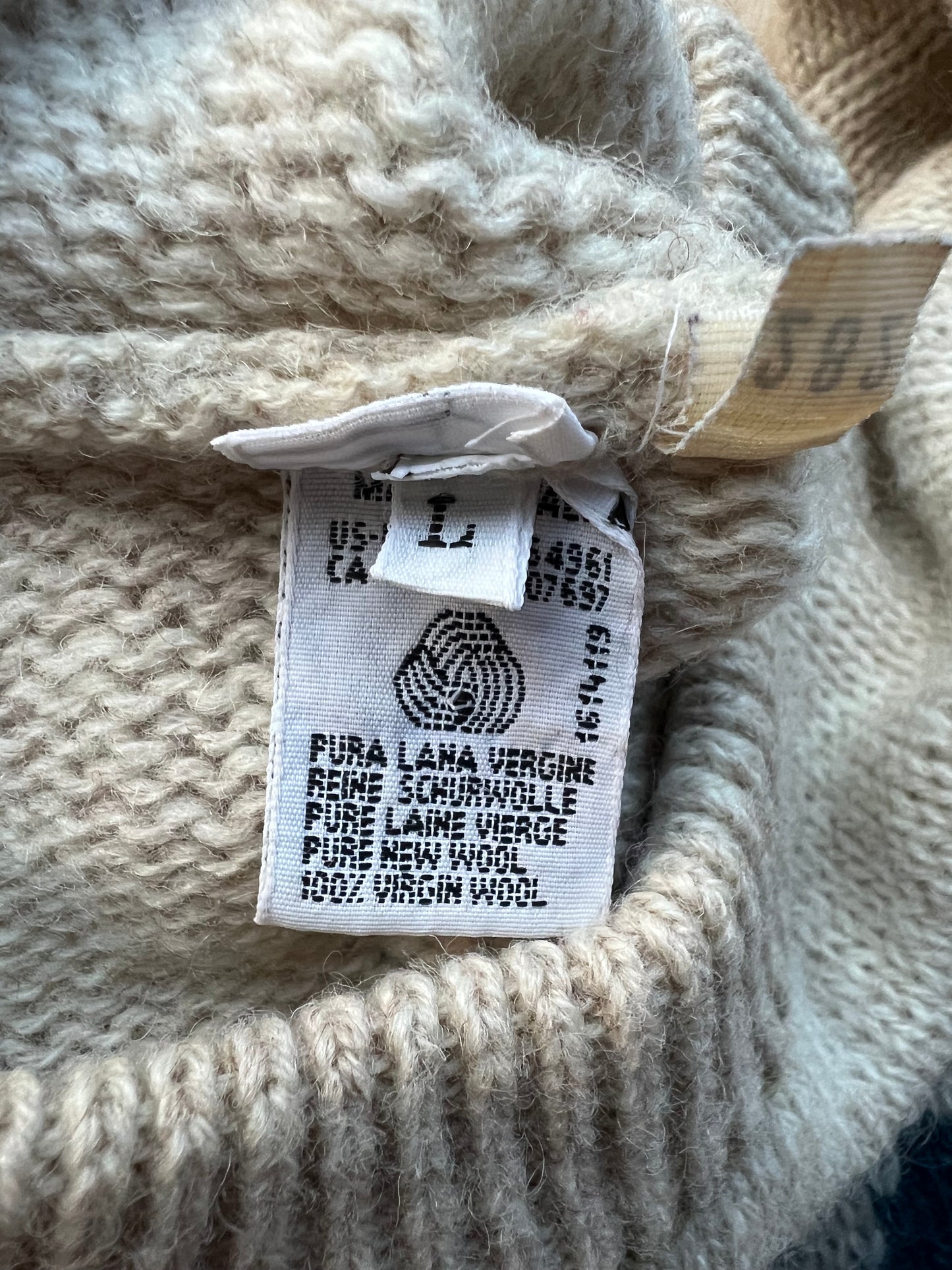 Vintage Patterned Wool Sweater (L)