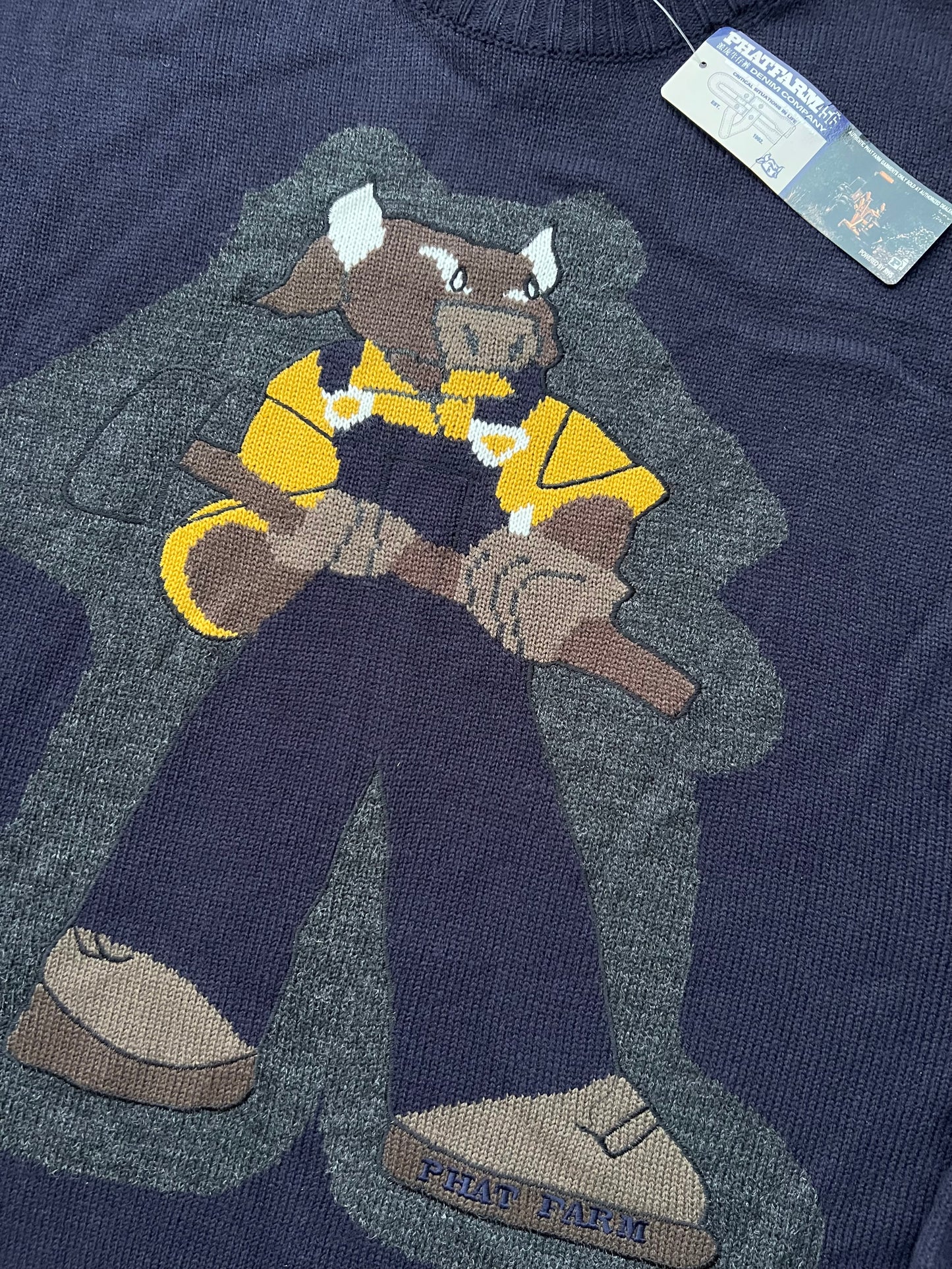 Early-2000s Phat Farm Bull Sweater (XXL) (New With Tags)