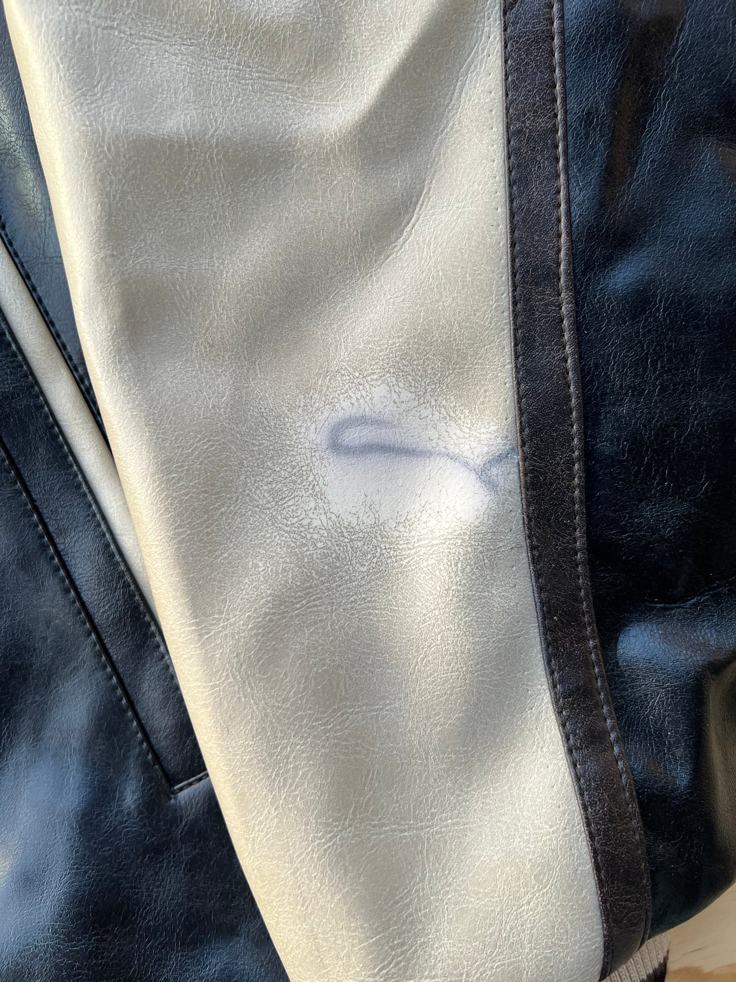 Early-2000s Barcode Leather Jacket (XL) (New With Tags)