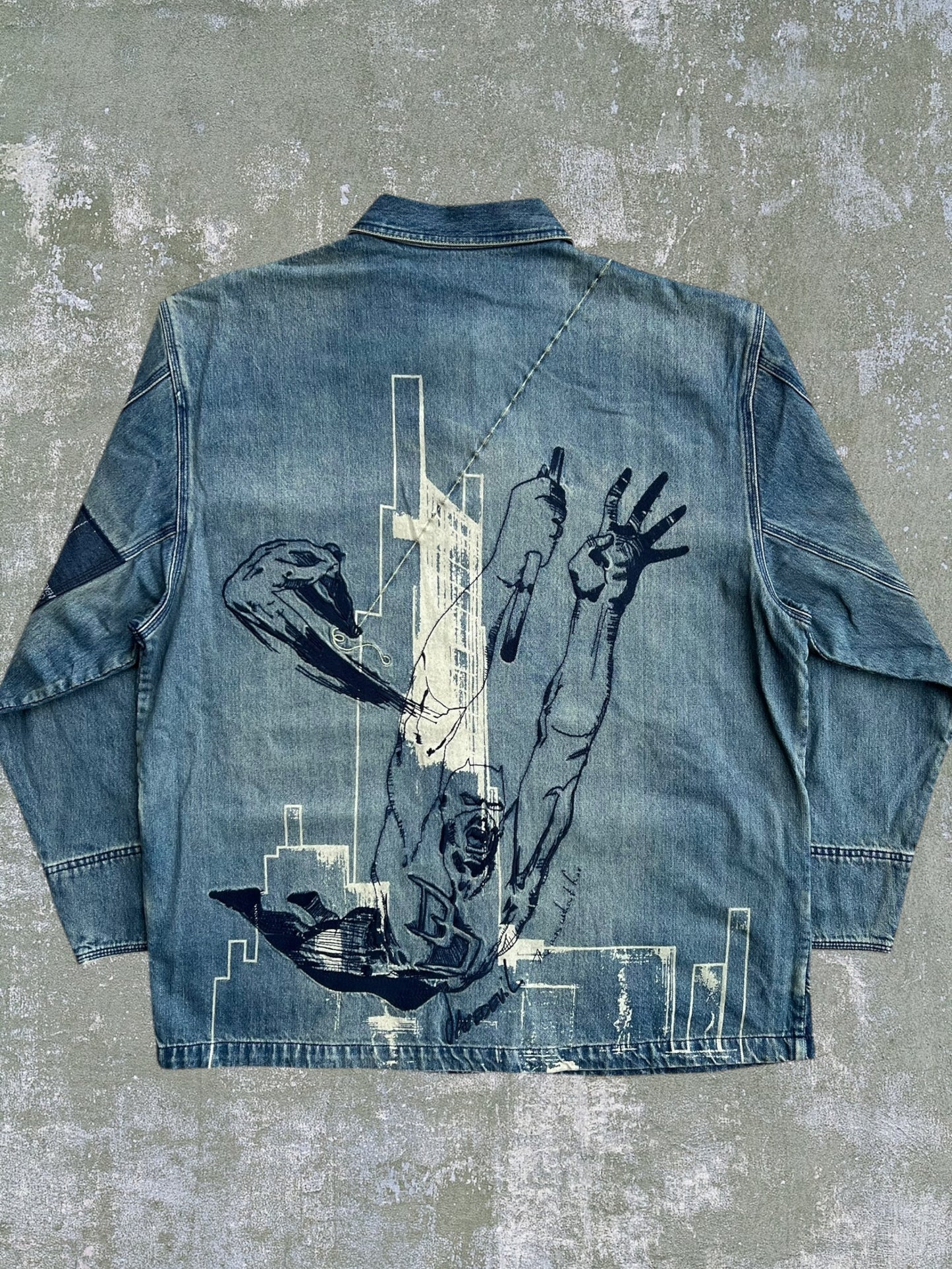 Early-2000s Ecko Marvel Daredevil Denim Chore Coat (XL) (New With Tags)
