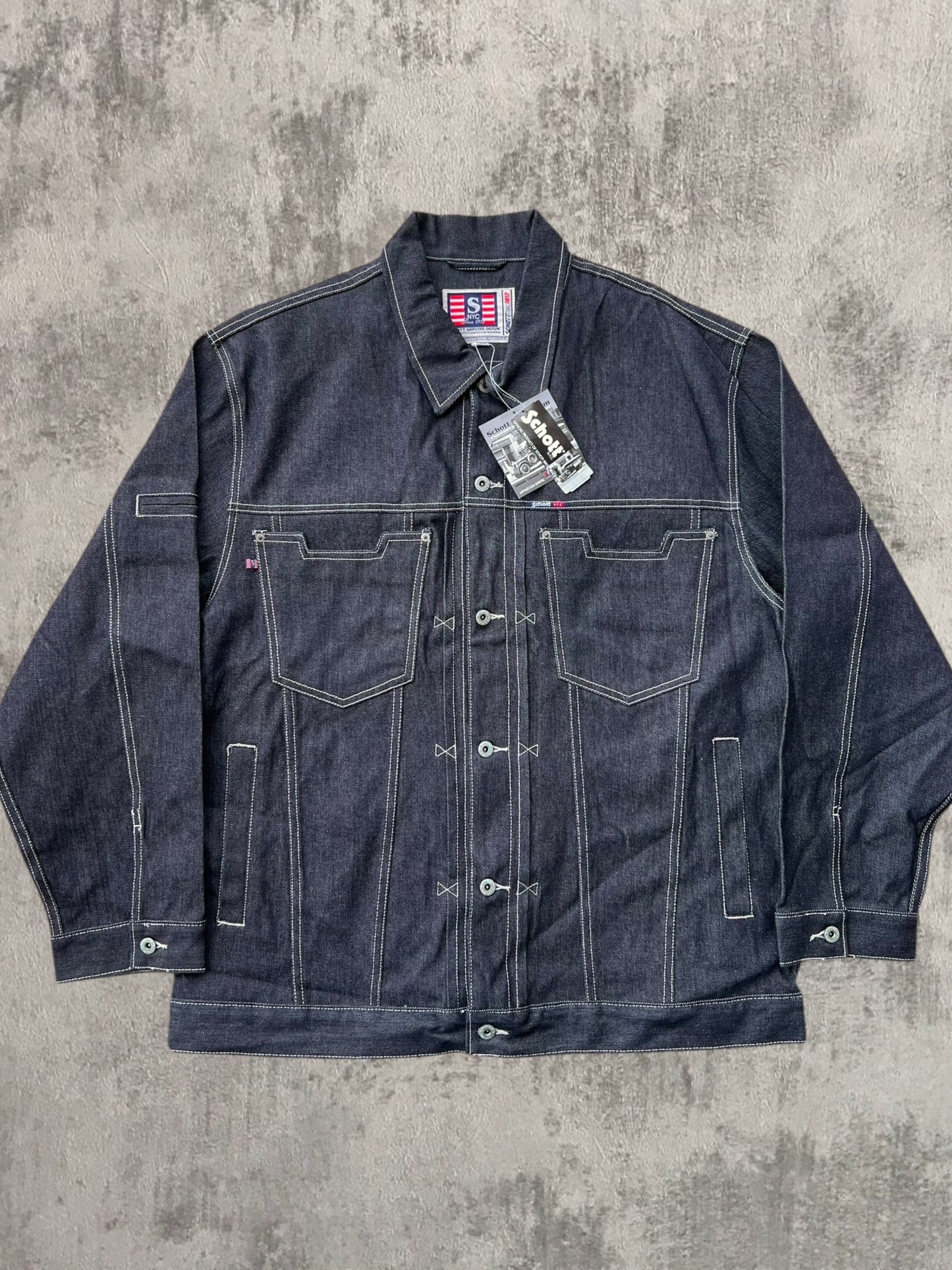 Early-2000s Schott NYC Denim Jacket (XXL)