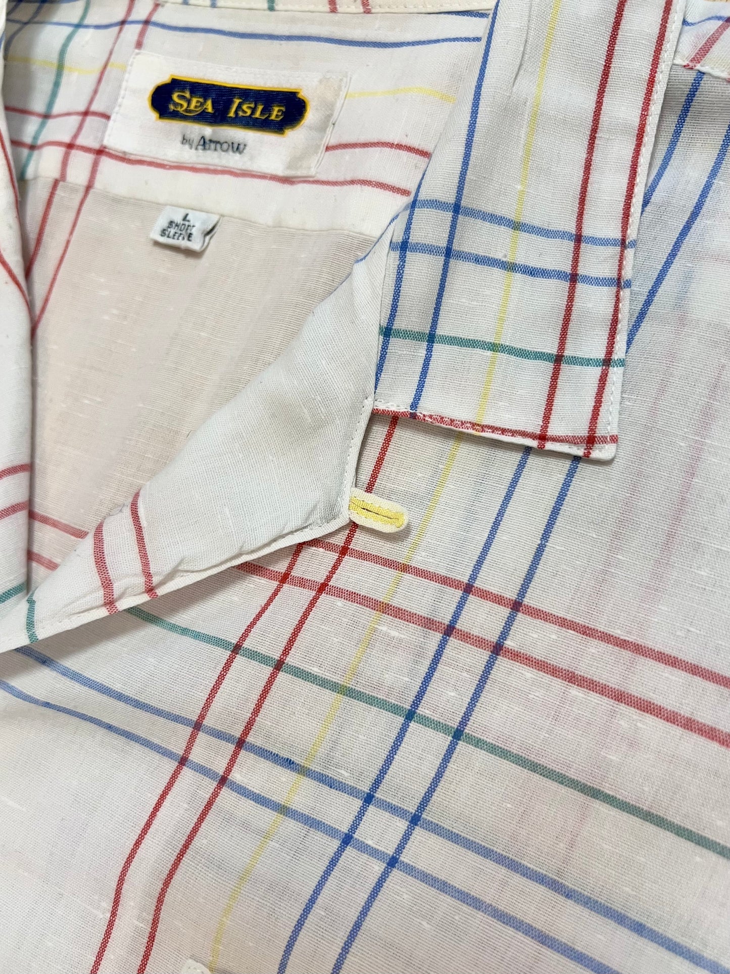 ‘70s/‘80s Cotton Blend Loop Collar Shirt (L)