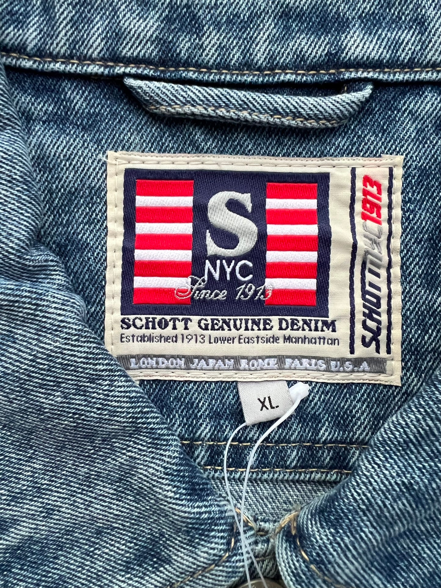 Early-2000s Schott NYC Denim Jacket (XL) (New With Tags)