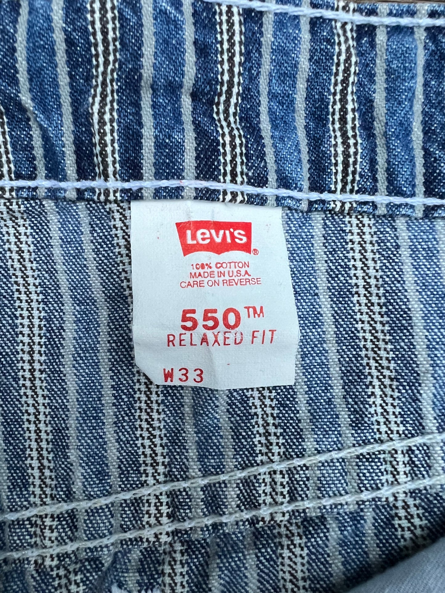 ‘90s Levi’s Striped Jean Shorts (33)