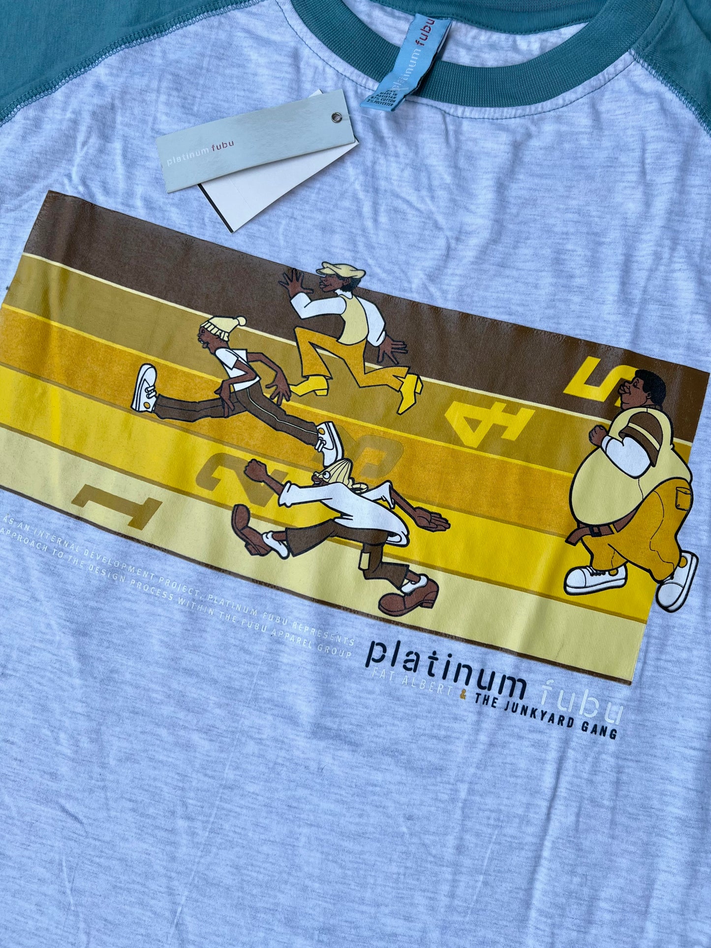 Early-2000s Platinum FUBU Fat Albert Long Sleeve Tee (XXL) (New With Tags)