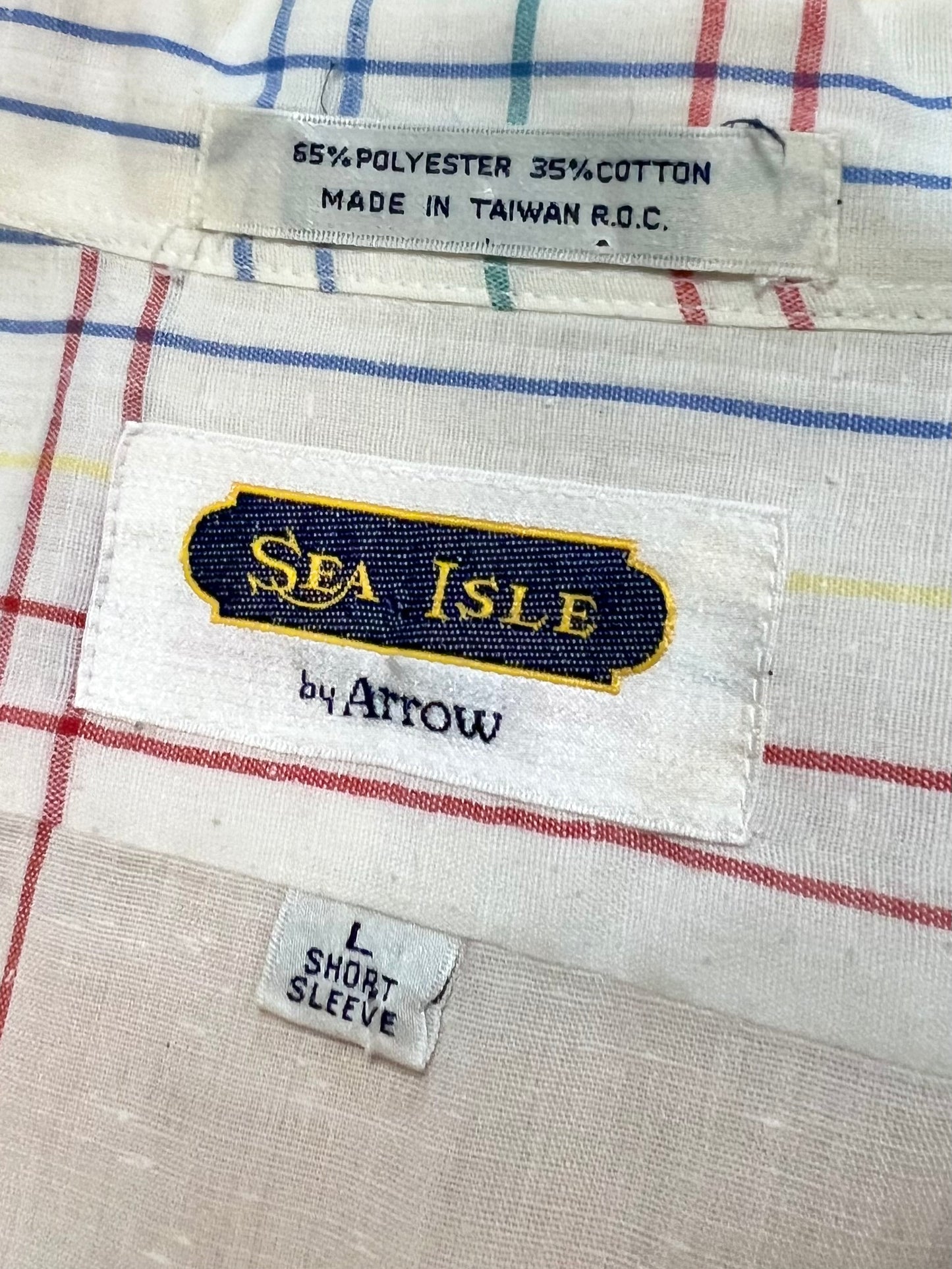 ‘70s/‘80s Cotton Blend Loop Collar Shirt (L)
