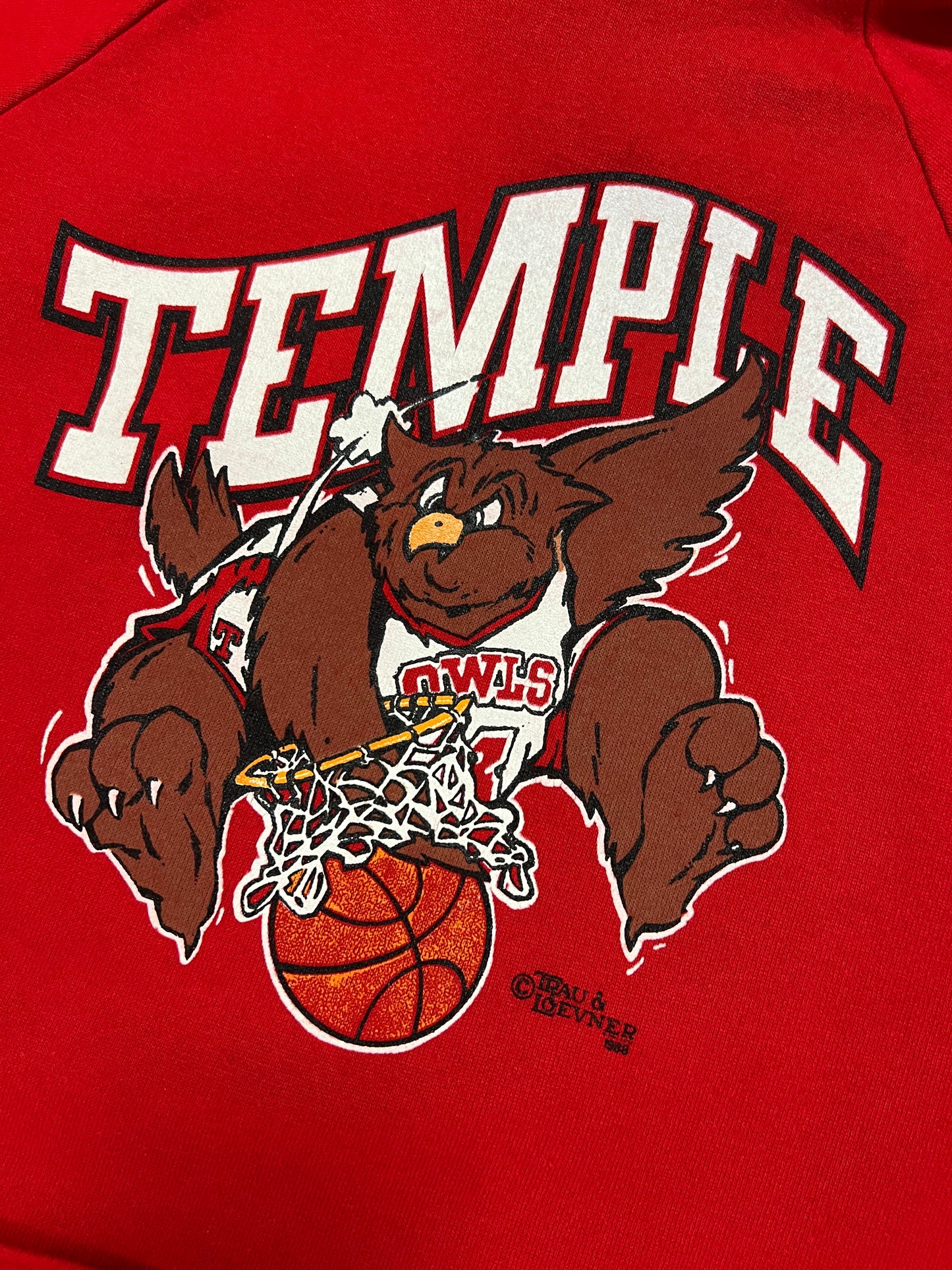 1988 Temple University Owls Basketball Hoodie (S)