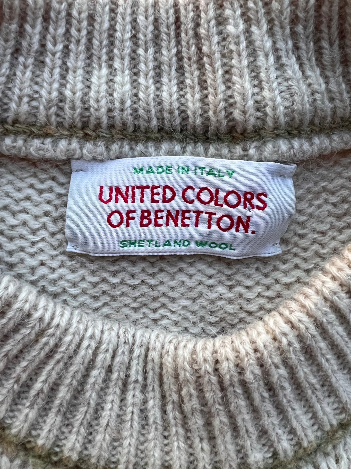 Vintage Patterned Wool Sweater (L)