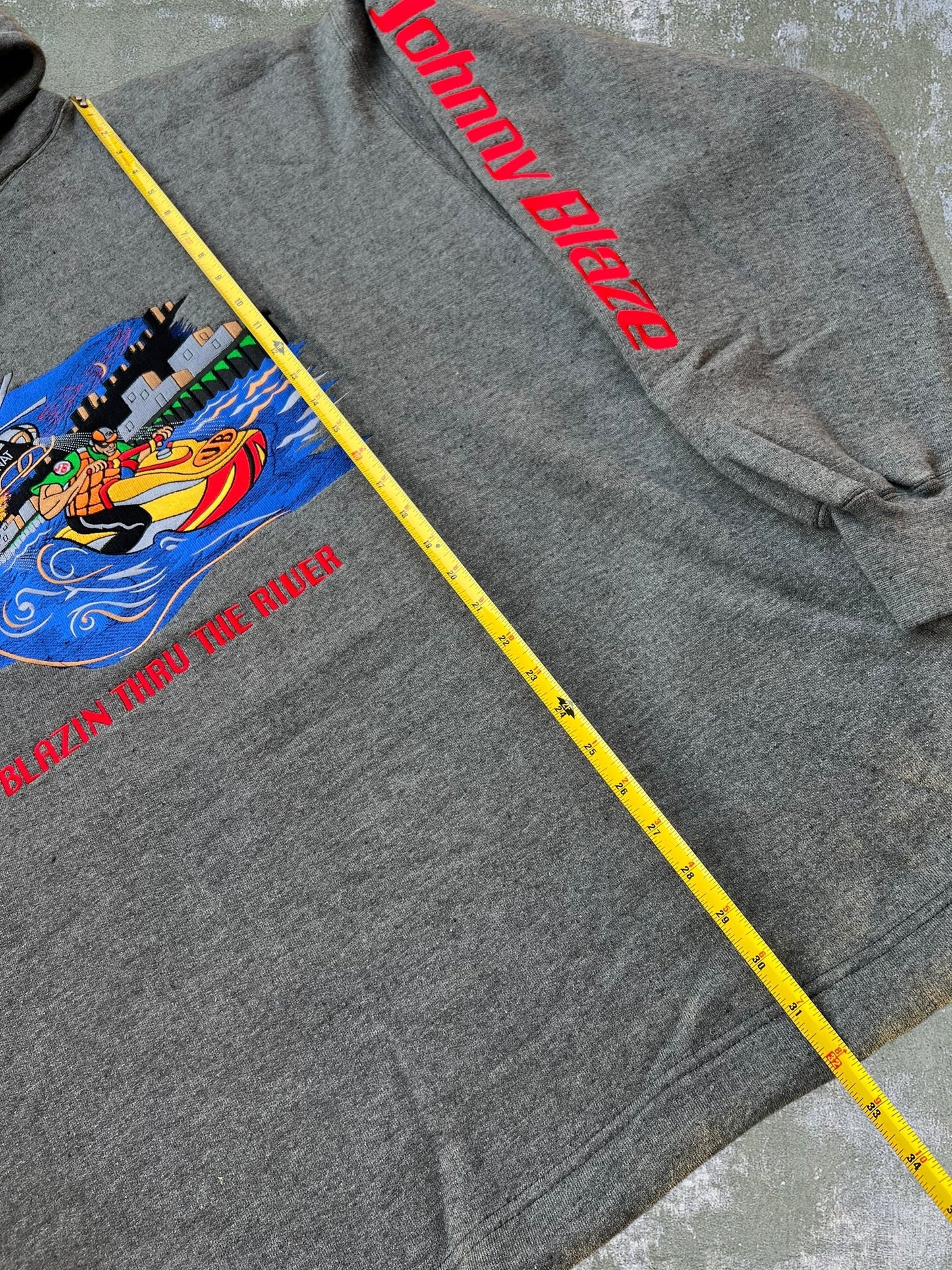 Late-90s/Early-2000s Johnny Blaze “Blazin Thru The River” Hoodie (XXL) (New With Tags)