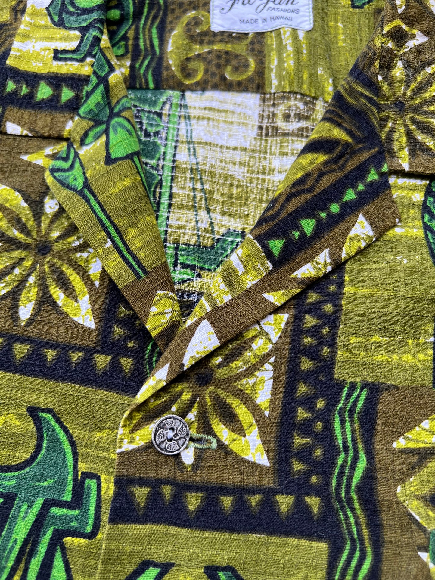 ‘60s Cotton Hawaiian Shirt (L)