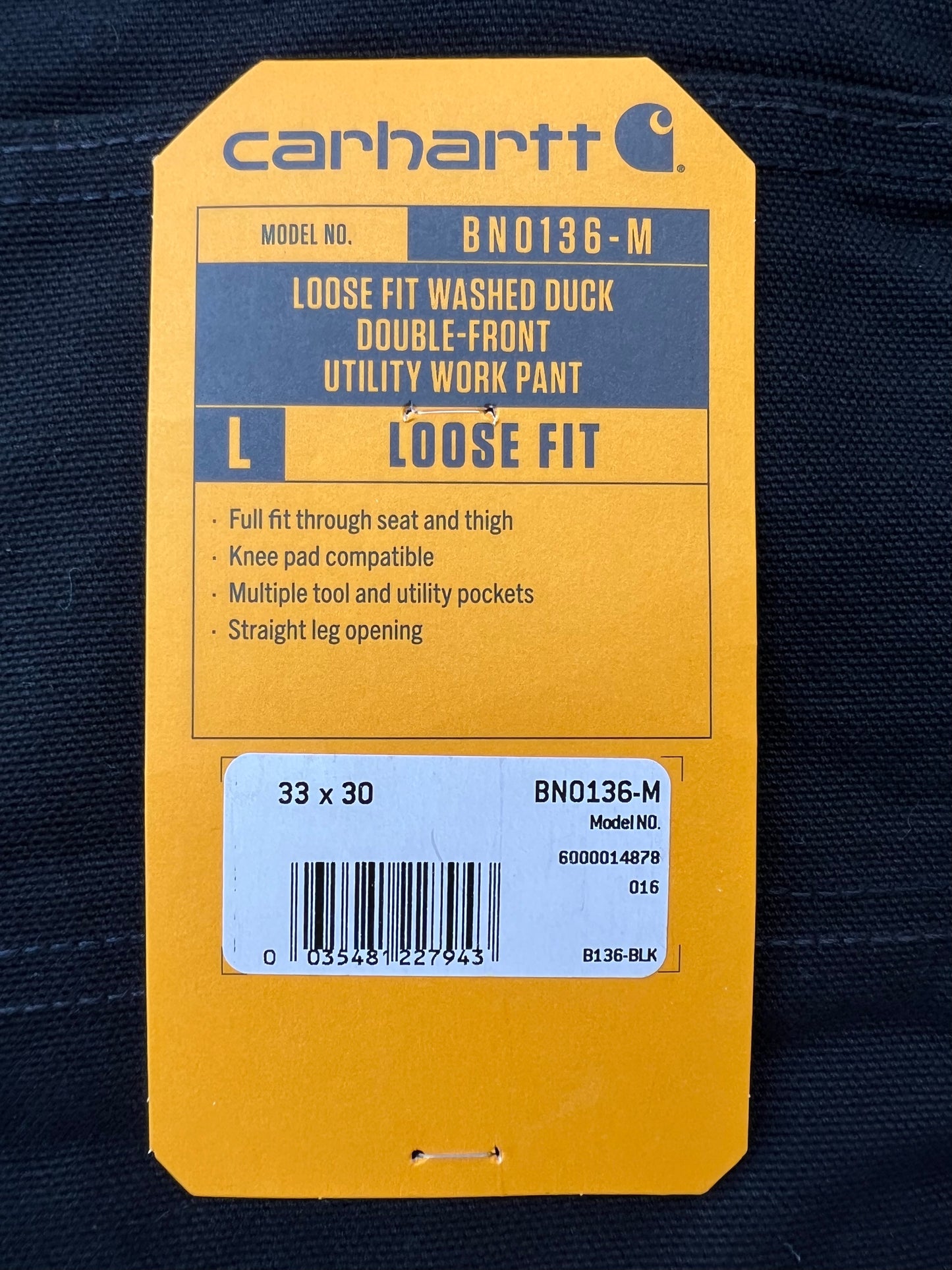 Carhartt Double Knee Carpenter Pants (33x30) (New With Tags)