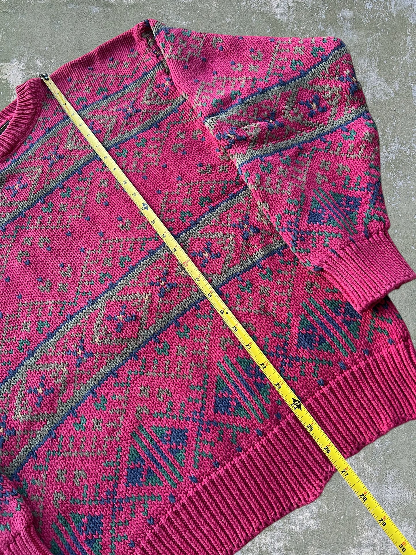 ‘90s Eddie Bauer Patterned Cotton Sweater (L)