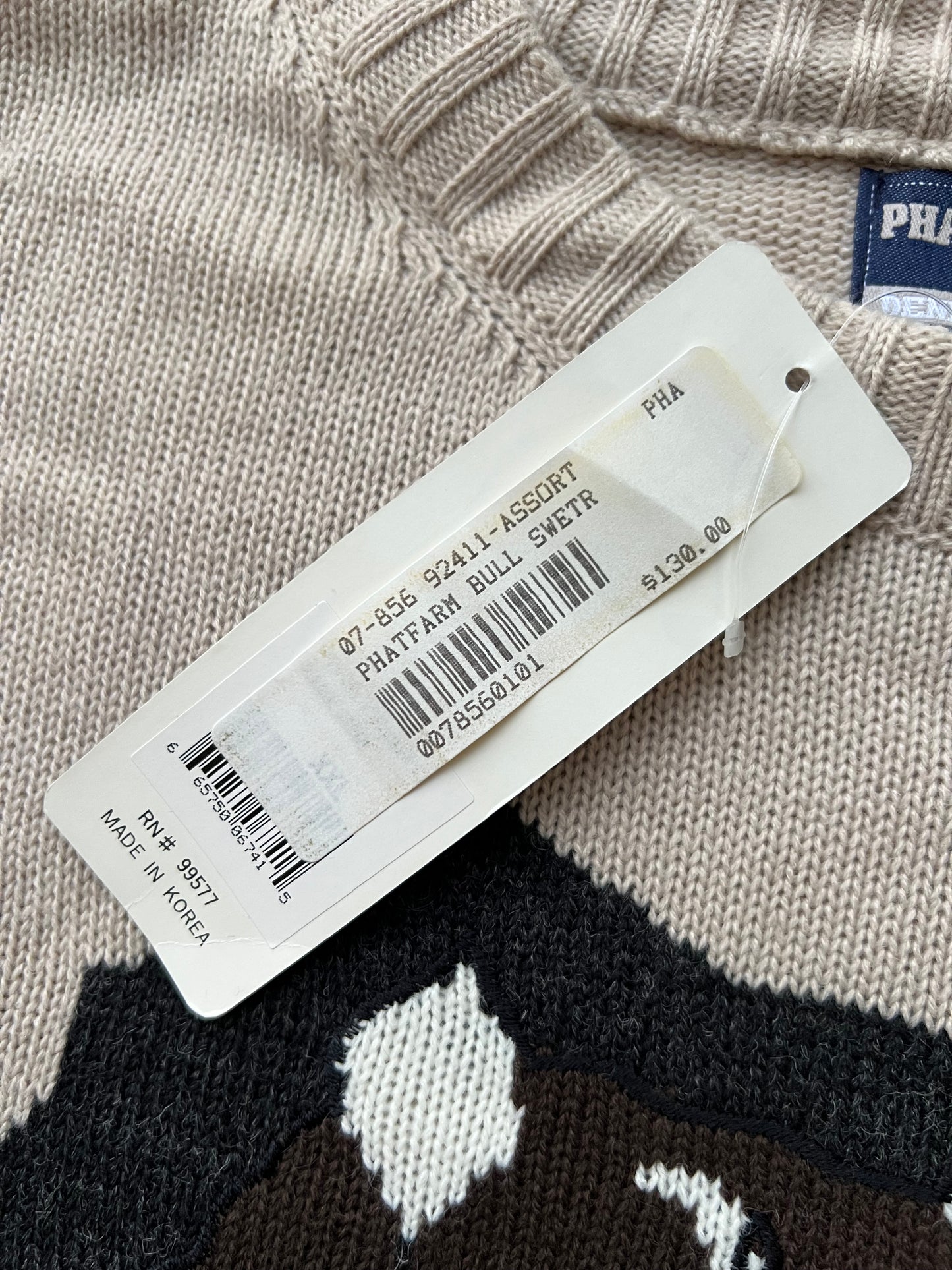Early-2000s Phat Farm Bull Sweater (XXL) (New With Tags)