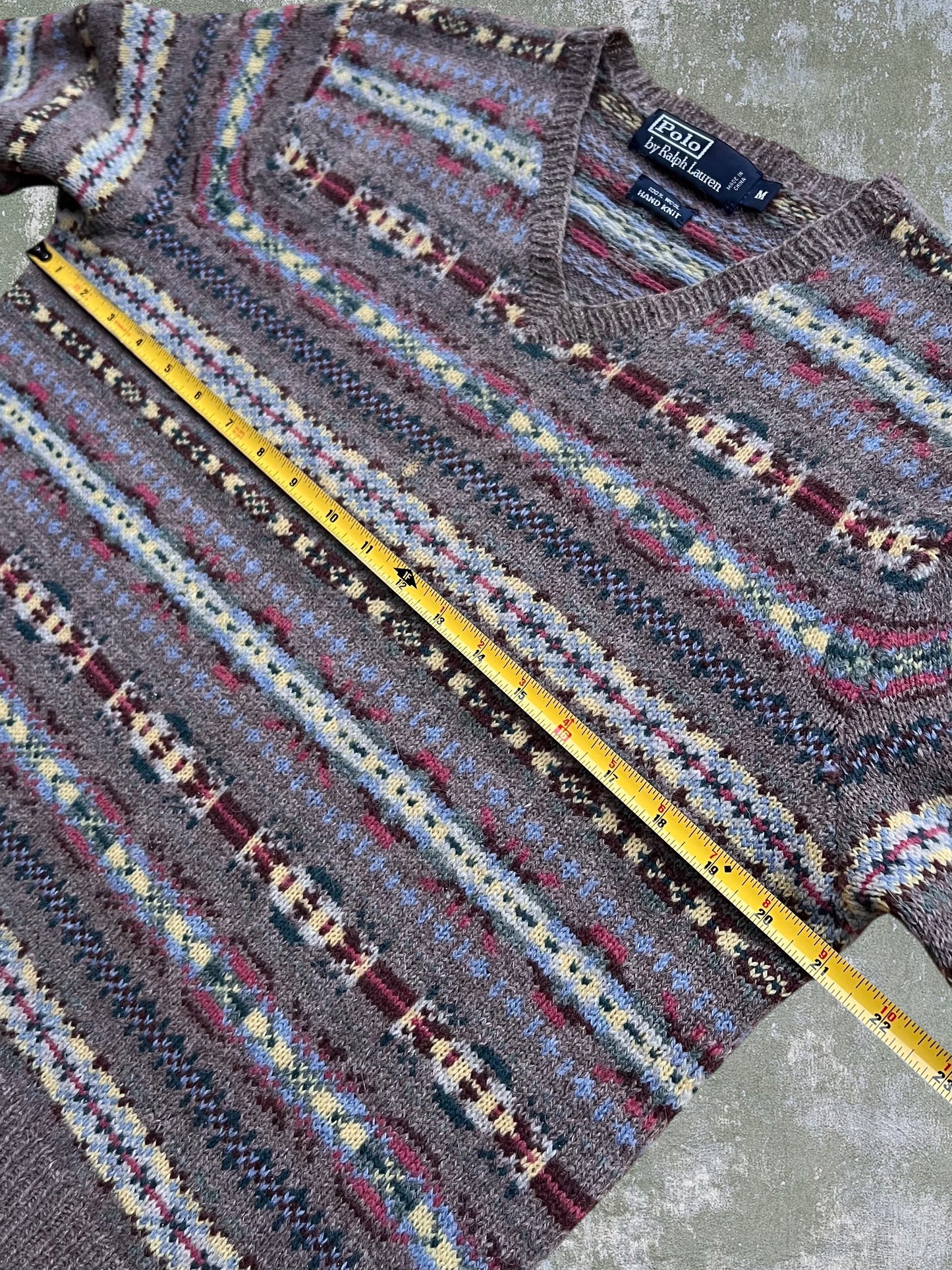 Polo Ralph Lauren Fair Isle Wool V Neck Sweater (M)