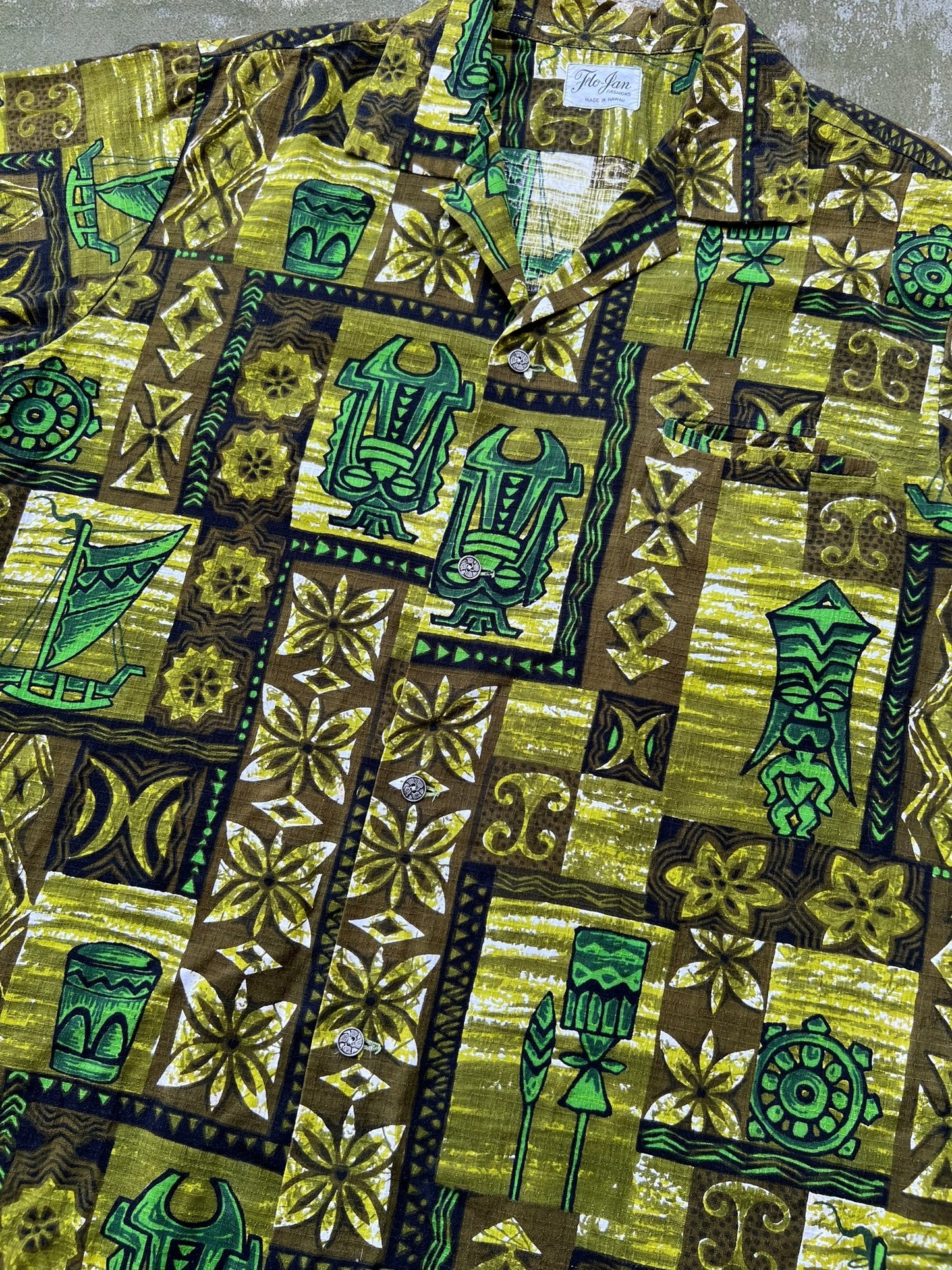 ‘60s Cotton Hawaiian Shirt (L)