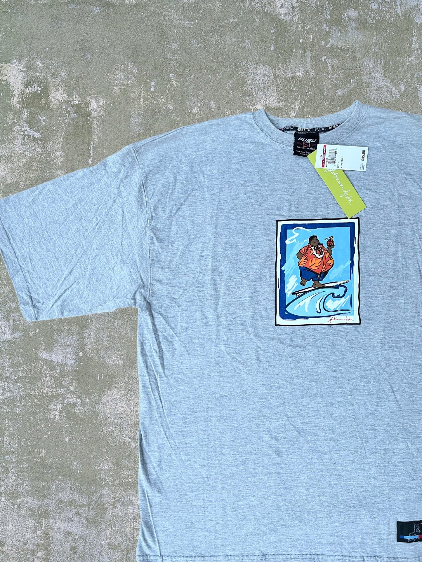 Early-2000s Platinum FUBU Surf Tee (L) (New With Tags)