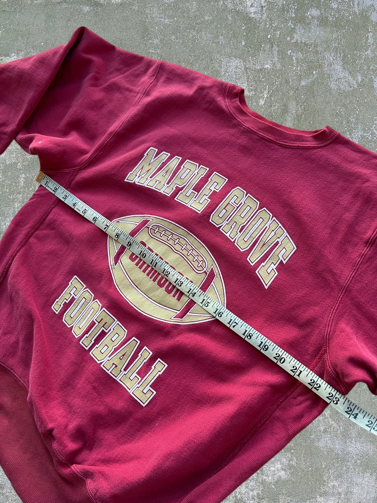 ‘90s Champion Maple Grove Football Reverse Weave Crewneck (L)
