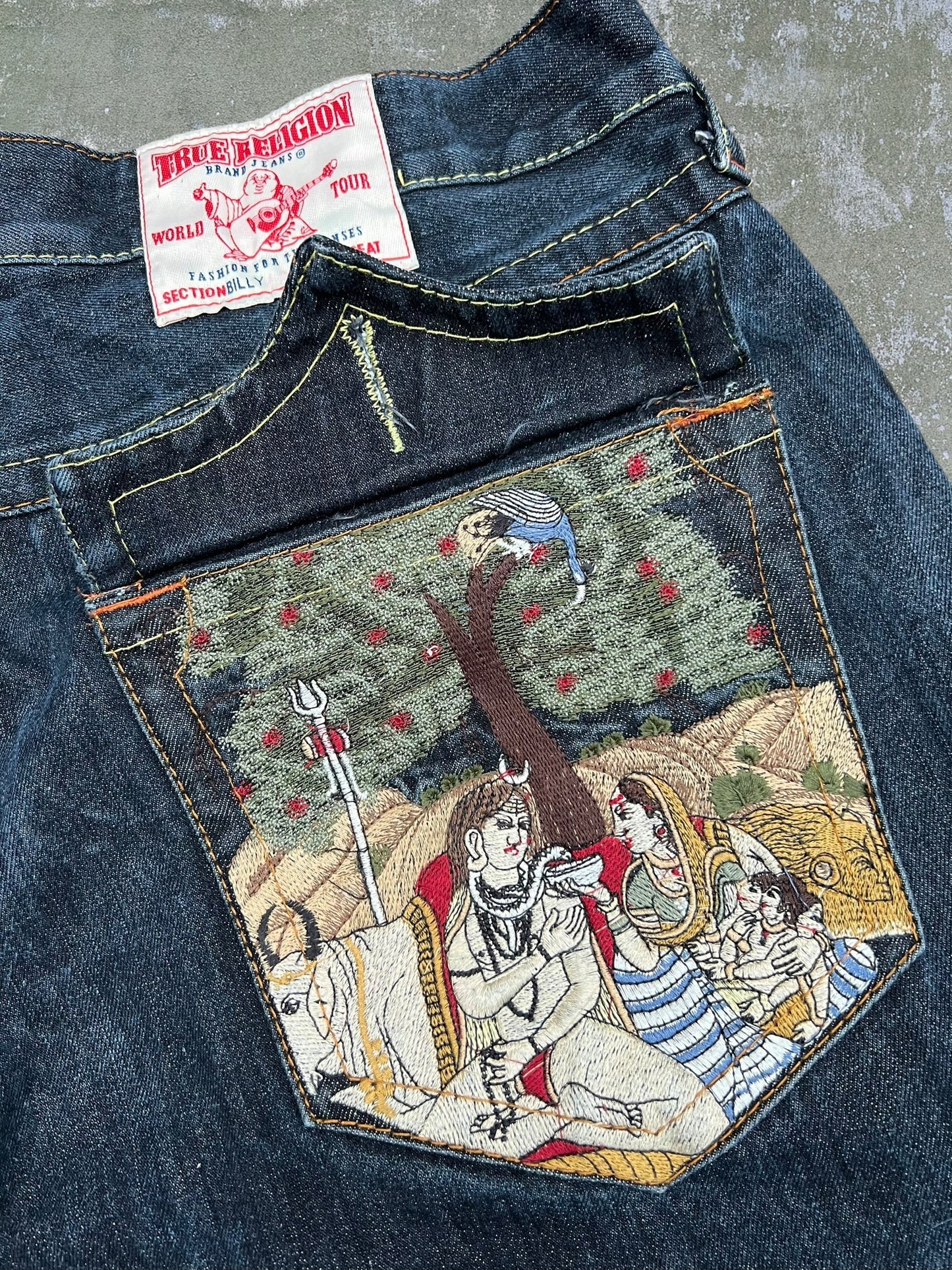 Early-2000s True Religion Embroidered Jean Shorts (42)