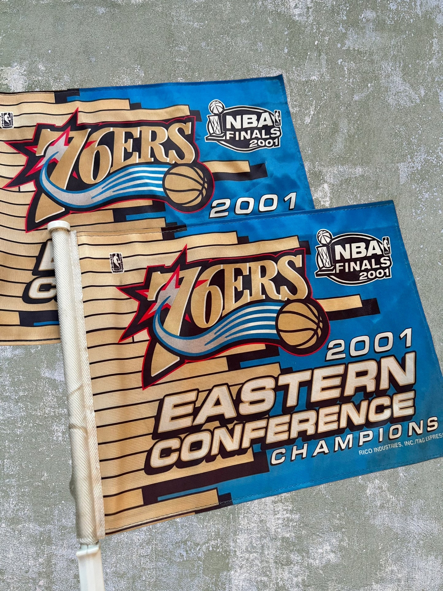 2001 Philadelphia 76ers Eastern Conference Champions Car Flag (Set Of 2)