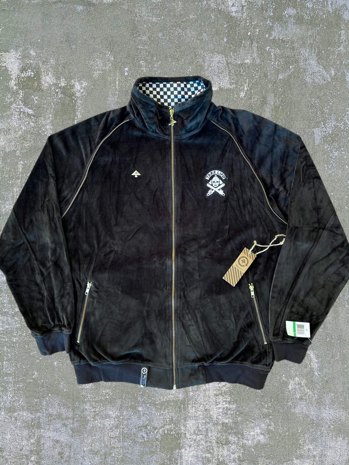 Early-2000s LRG “Take Life” Velour Jacket (L) (New With Tags)