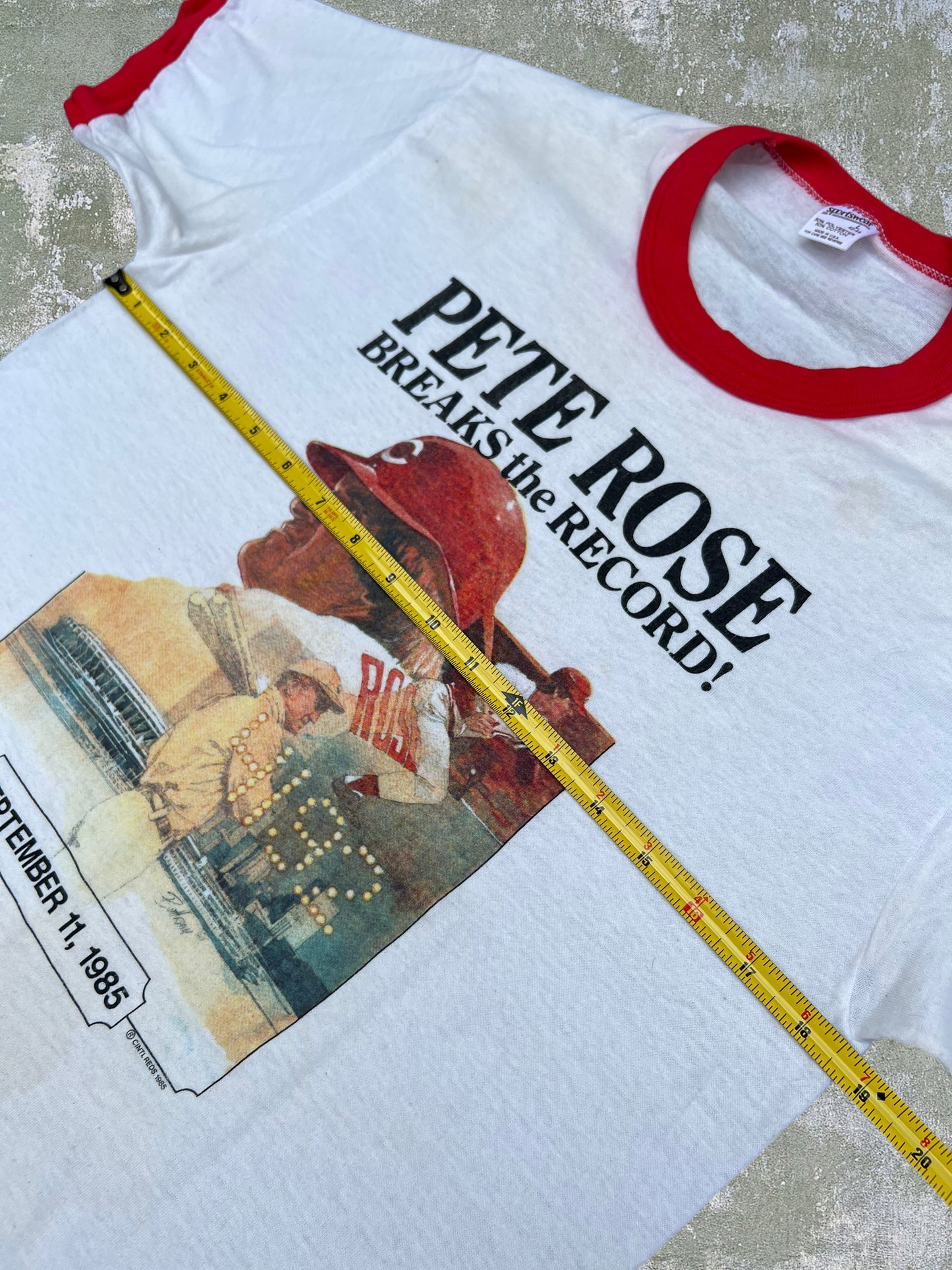 1985 Pete Rose Career Hits Record Tee (L)