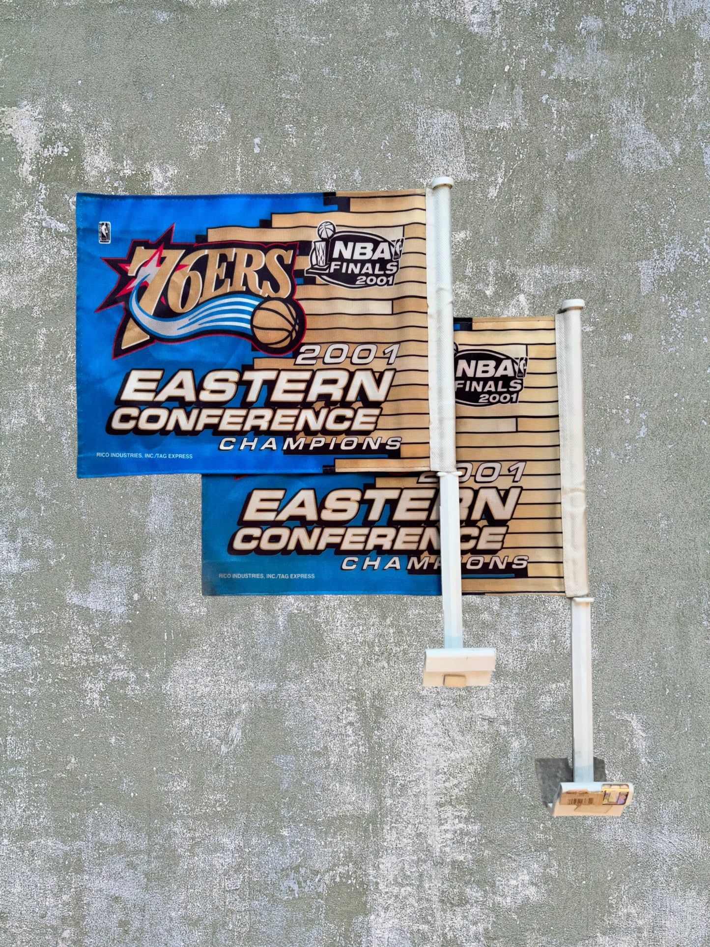 2001 Philadelphia 76ers Eastern Conference Champions Car Flag (Set Of 2)