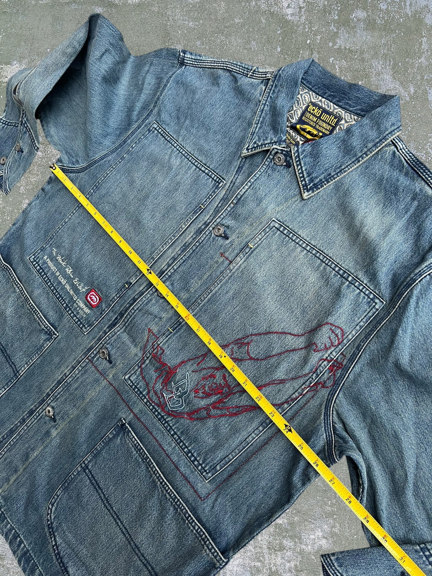 Early-2000s Ecko Marvel Daredevil Denim Chore Coat (XL) (New With Tags)