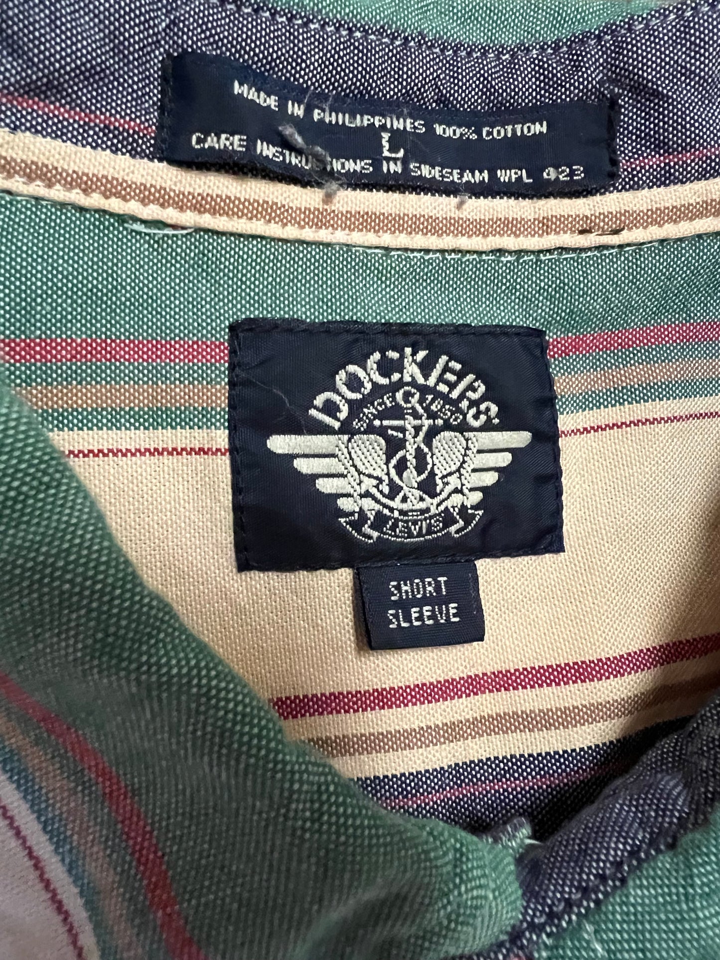 ‘90s Striped Cotton Shirt (XL)