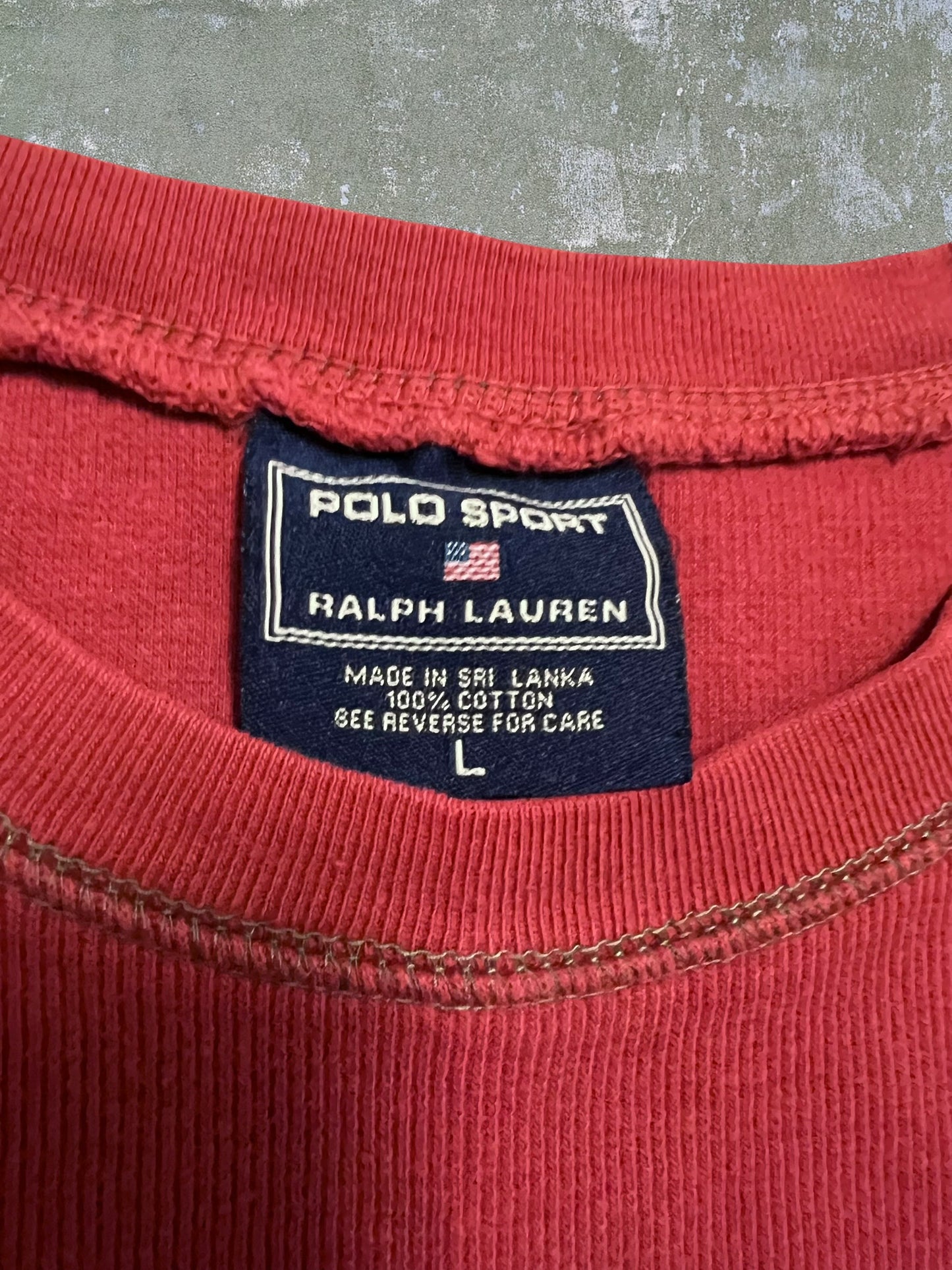 ‘90s/Early-2000s Polo Sport Ralph Lauren Ribbed Long Sleeve Tee (M)