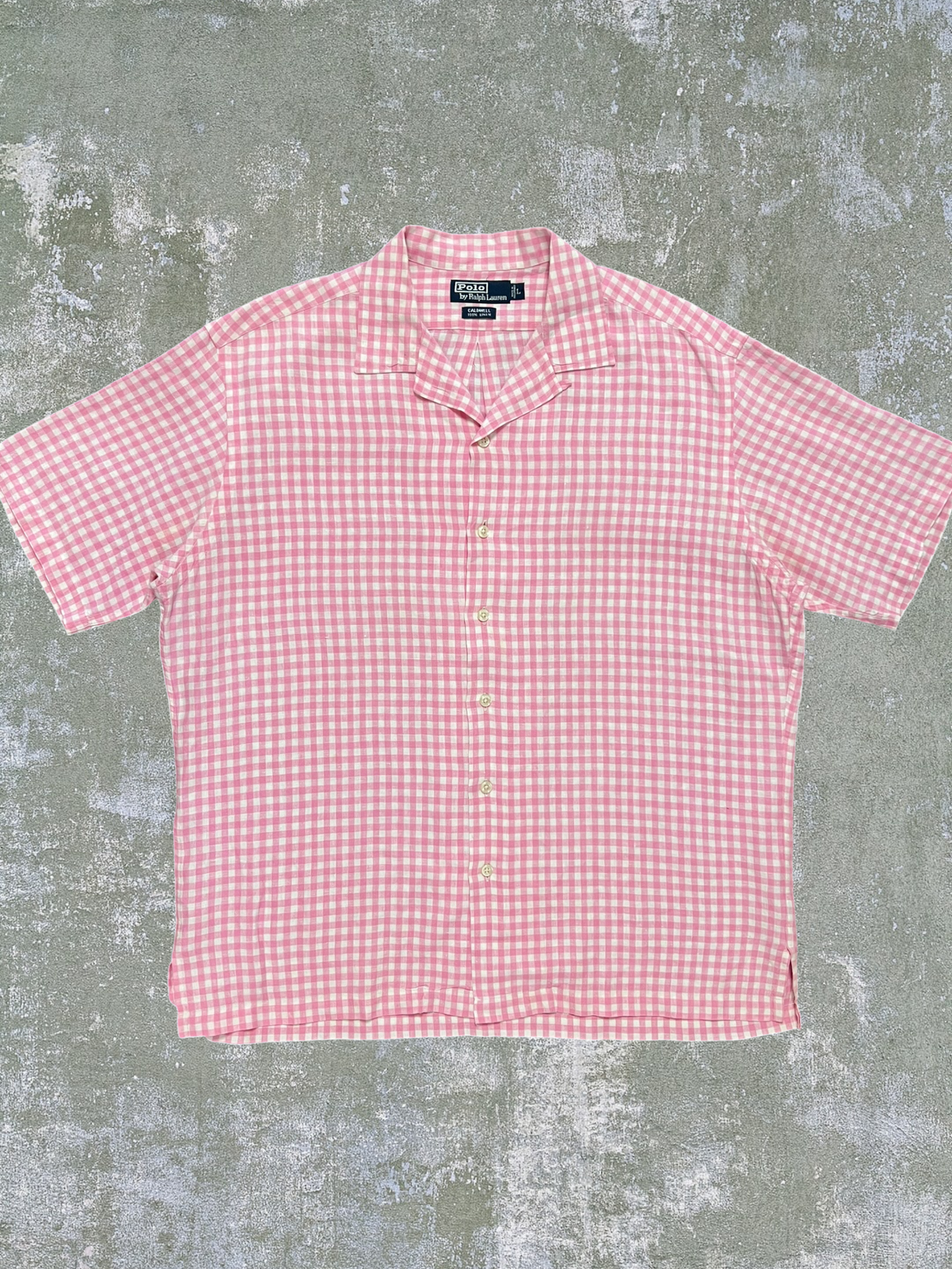 2000s Polo Ralph Lauren Linen Loop Collar Shirt (L)