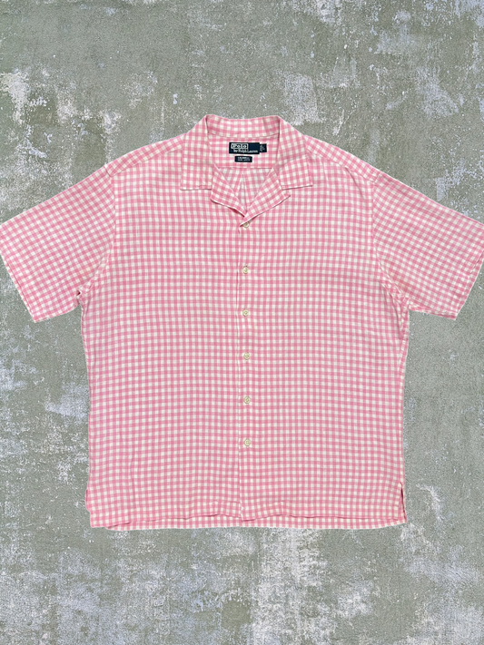 2000s Polo Ralph Lauren Linen Loop Collar Shirt (L)
