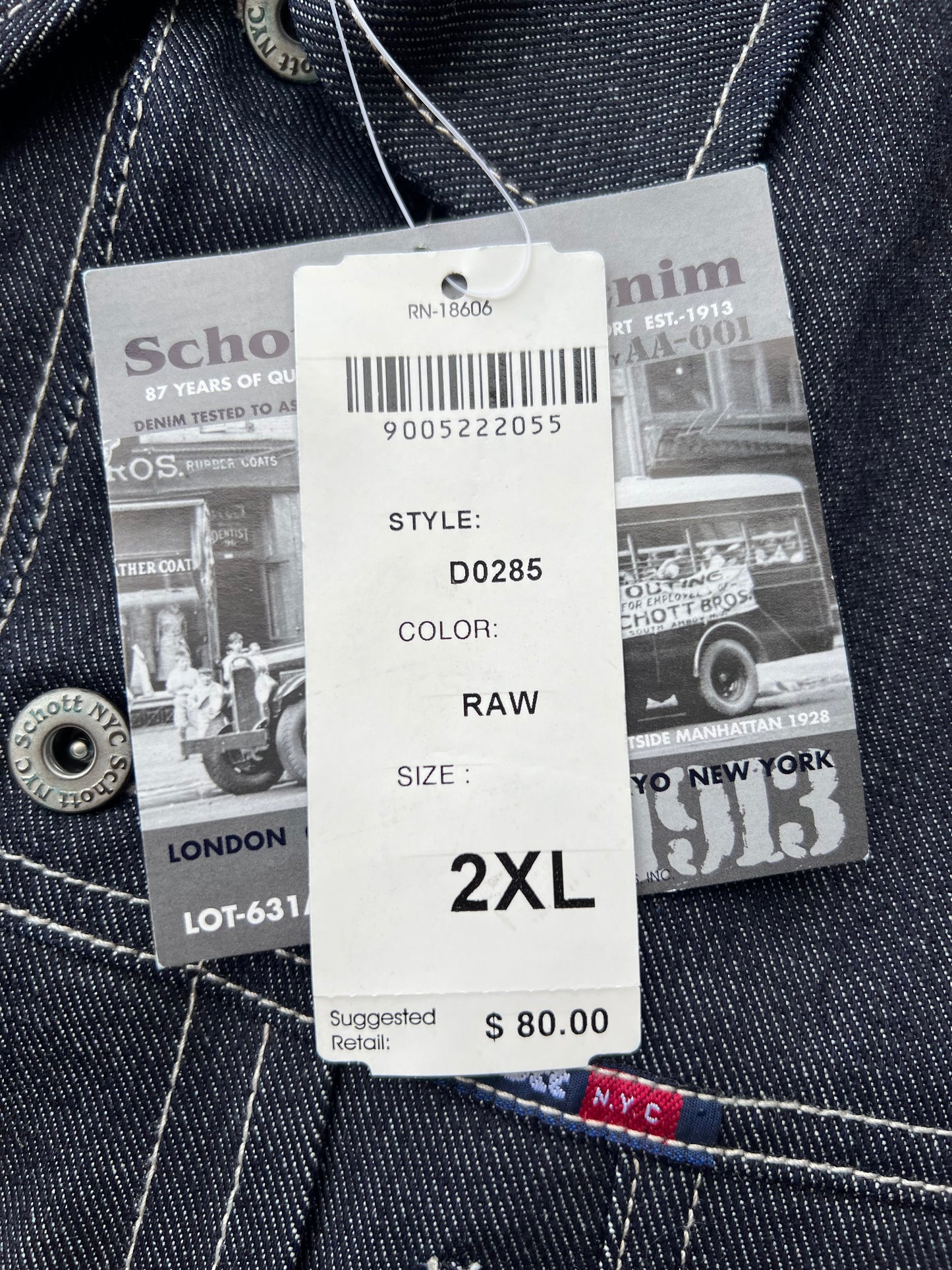 Early-2000s Schott NYC Denim Jacket (XXL)