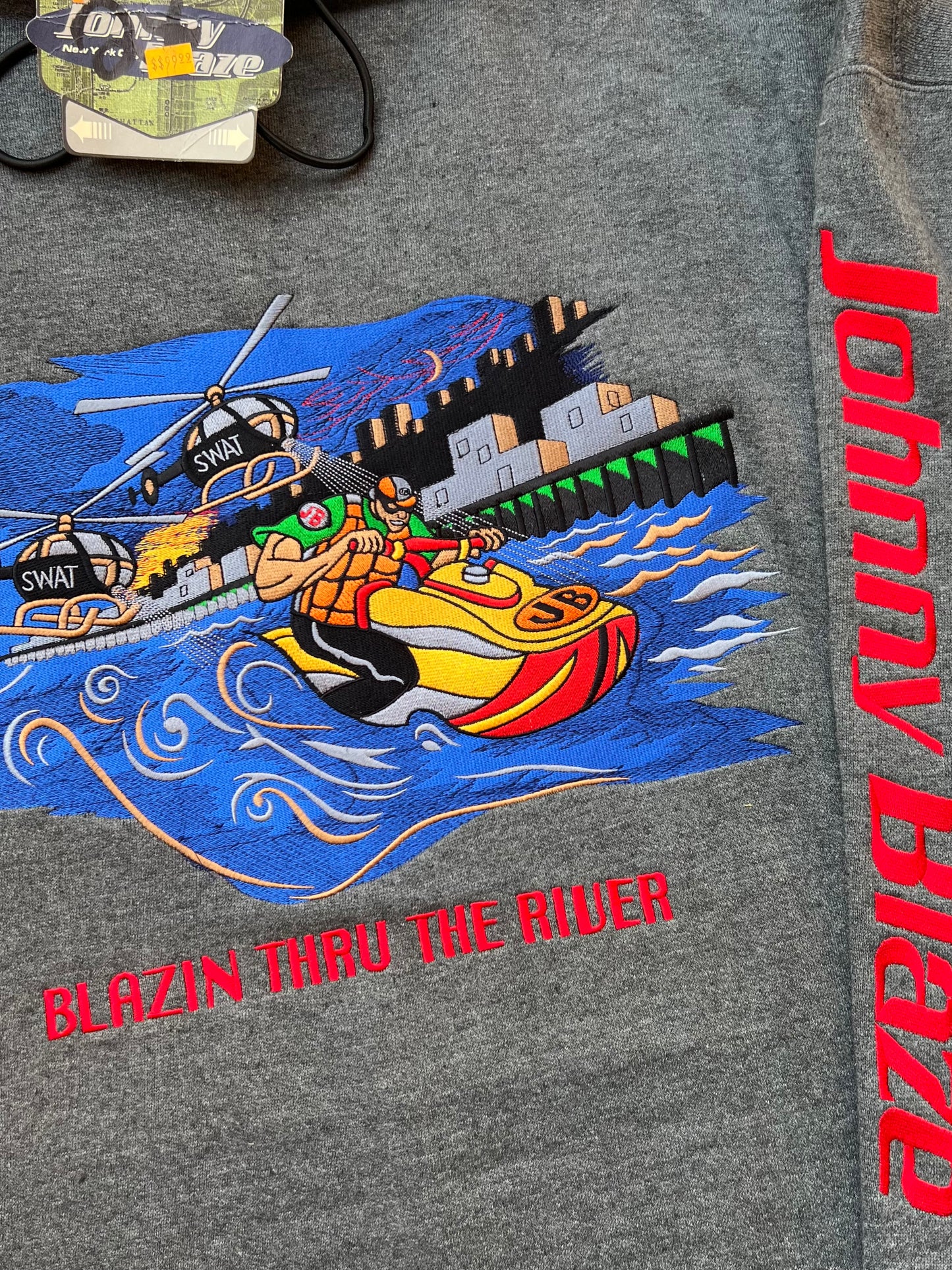 Late-90s/Early-2000s Johnny Blaze “Blazin Thru The River” Hoodie (XXL) (New With Tags)