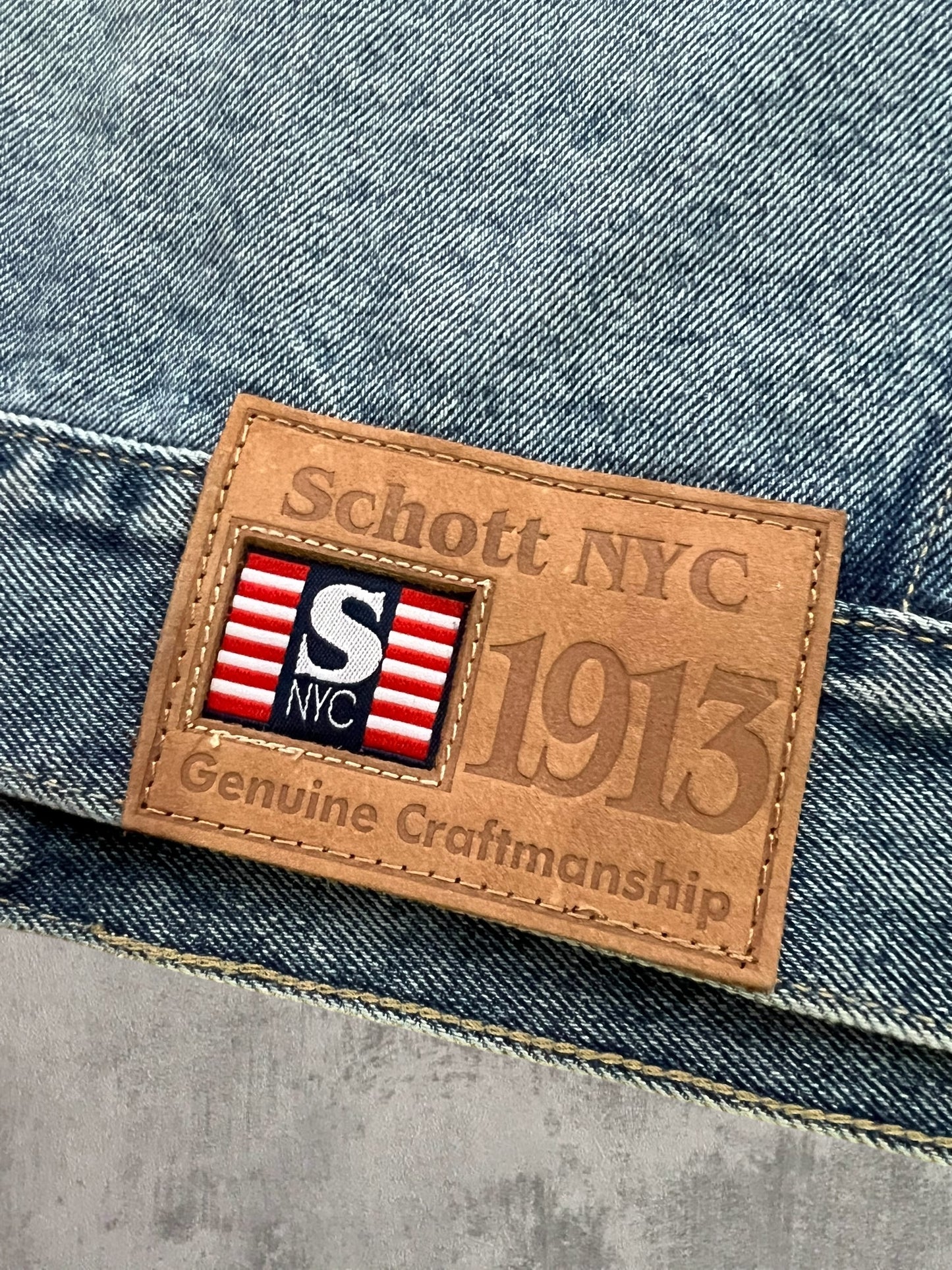 Early-2000s Schott NYC Denim Jacket (XL) (New With Tags)
