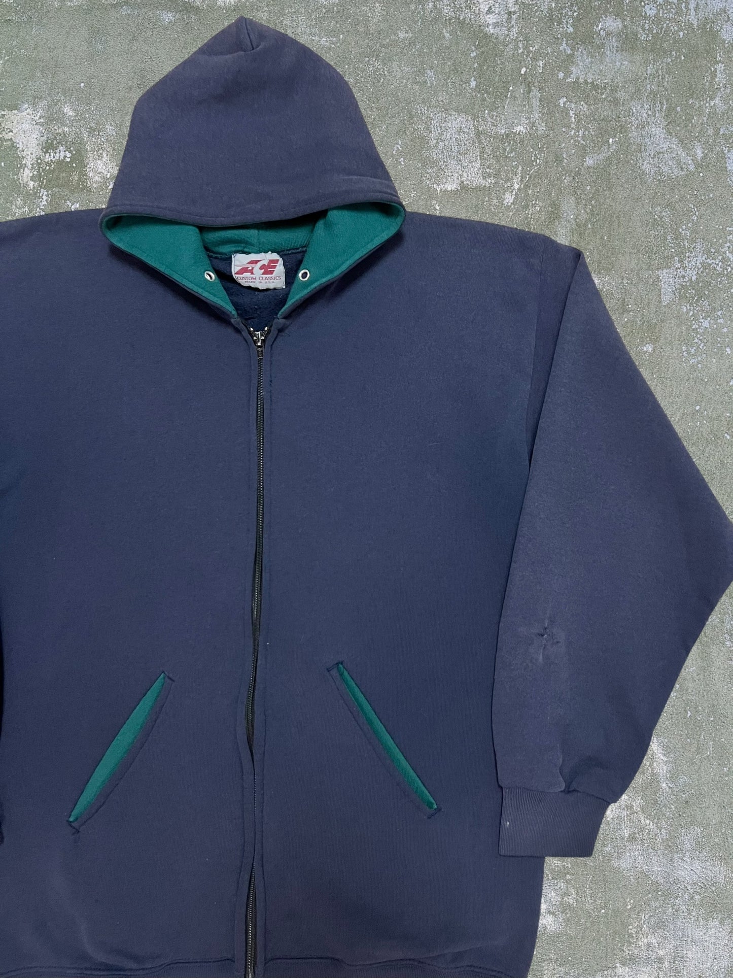 ‘80s Two Tone Zip Hoodie (L)