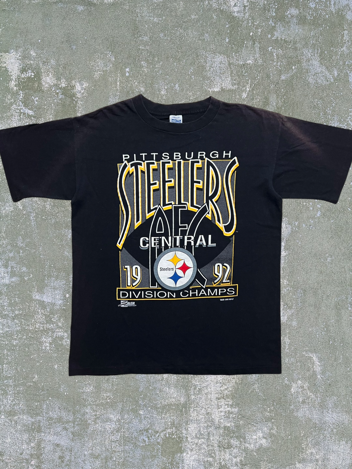 1992 Salem Pittsburgh Steelers Division Champions Tee (L)