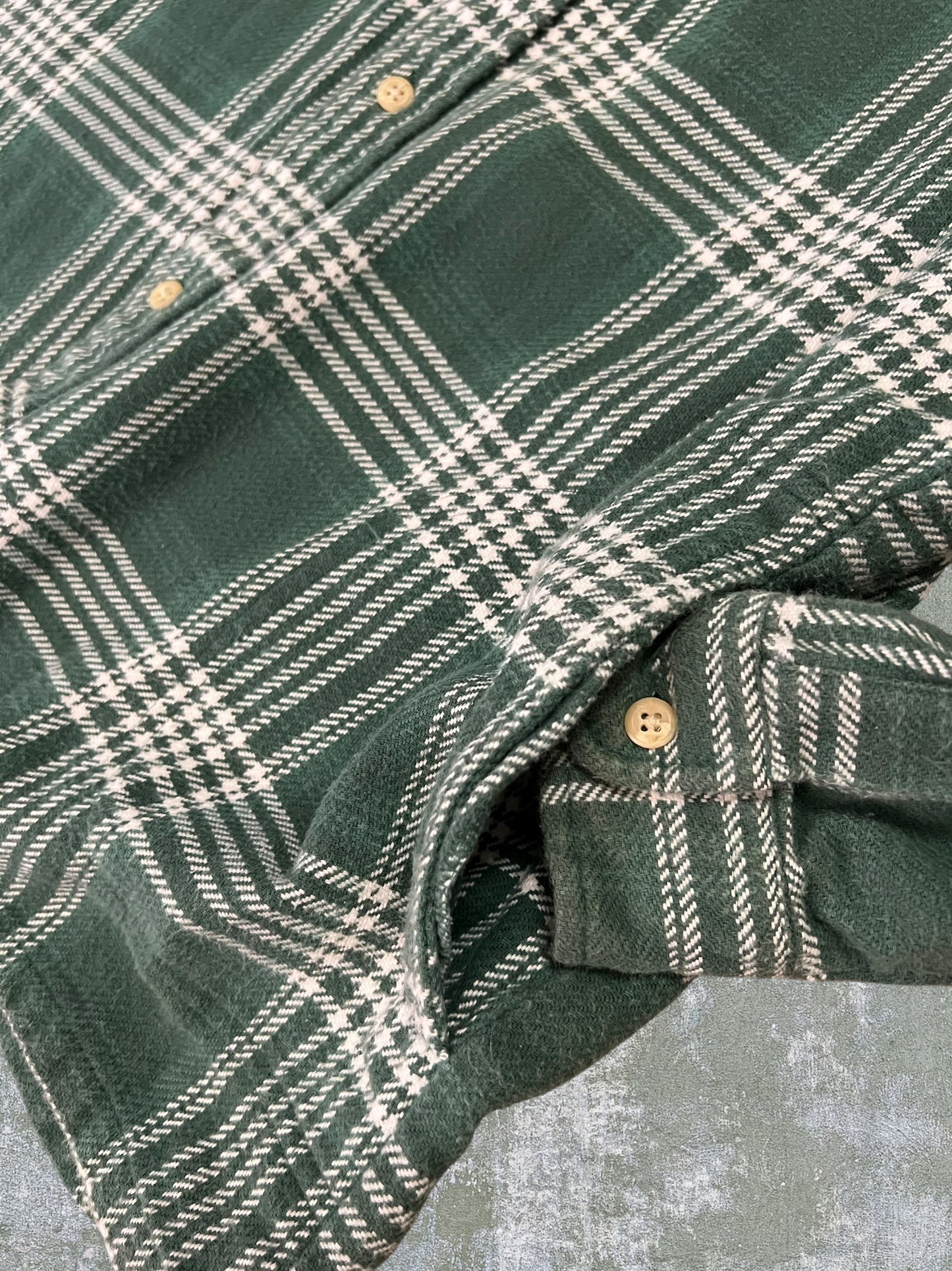 ‘90s LL Bean Hooded Flannel Shirt (M)