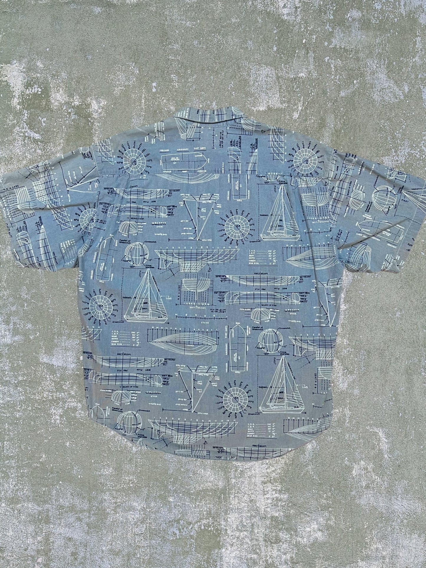 ‘90s Guess Map Patterned Shirt (XL)