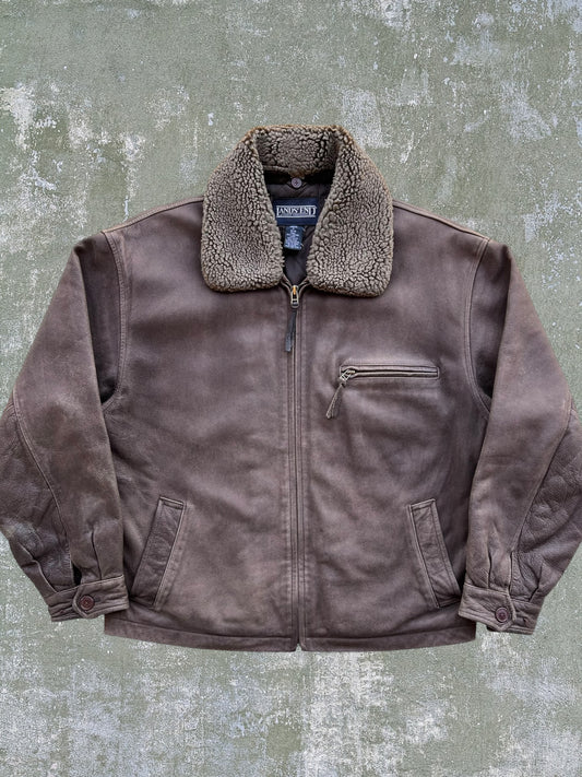 Late-90s/Early-2000s Land’s End Leather Flight Jacket (M)