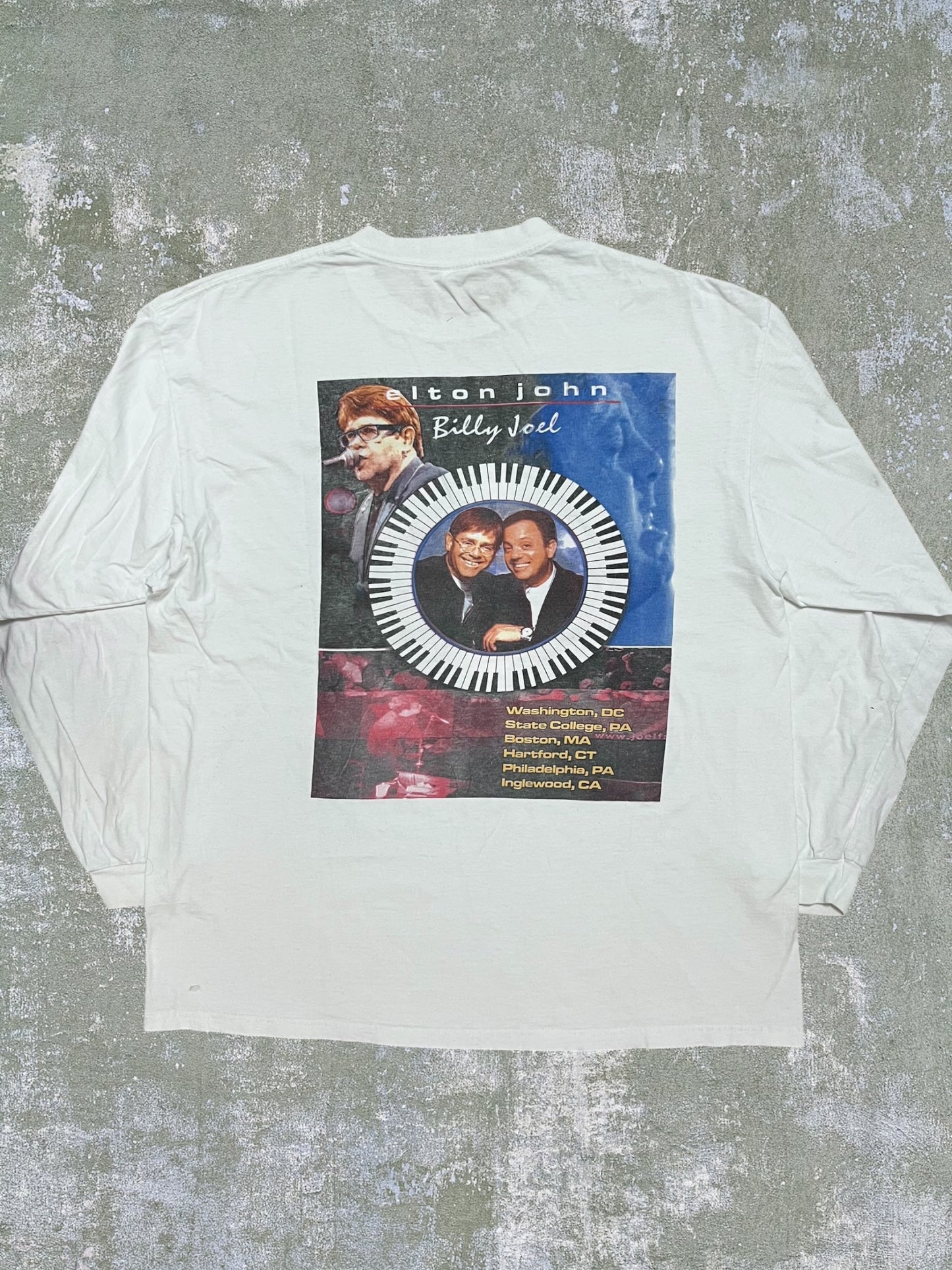 Late-90s Elton John/Billy Joel Long Sleeve Tee (XL)