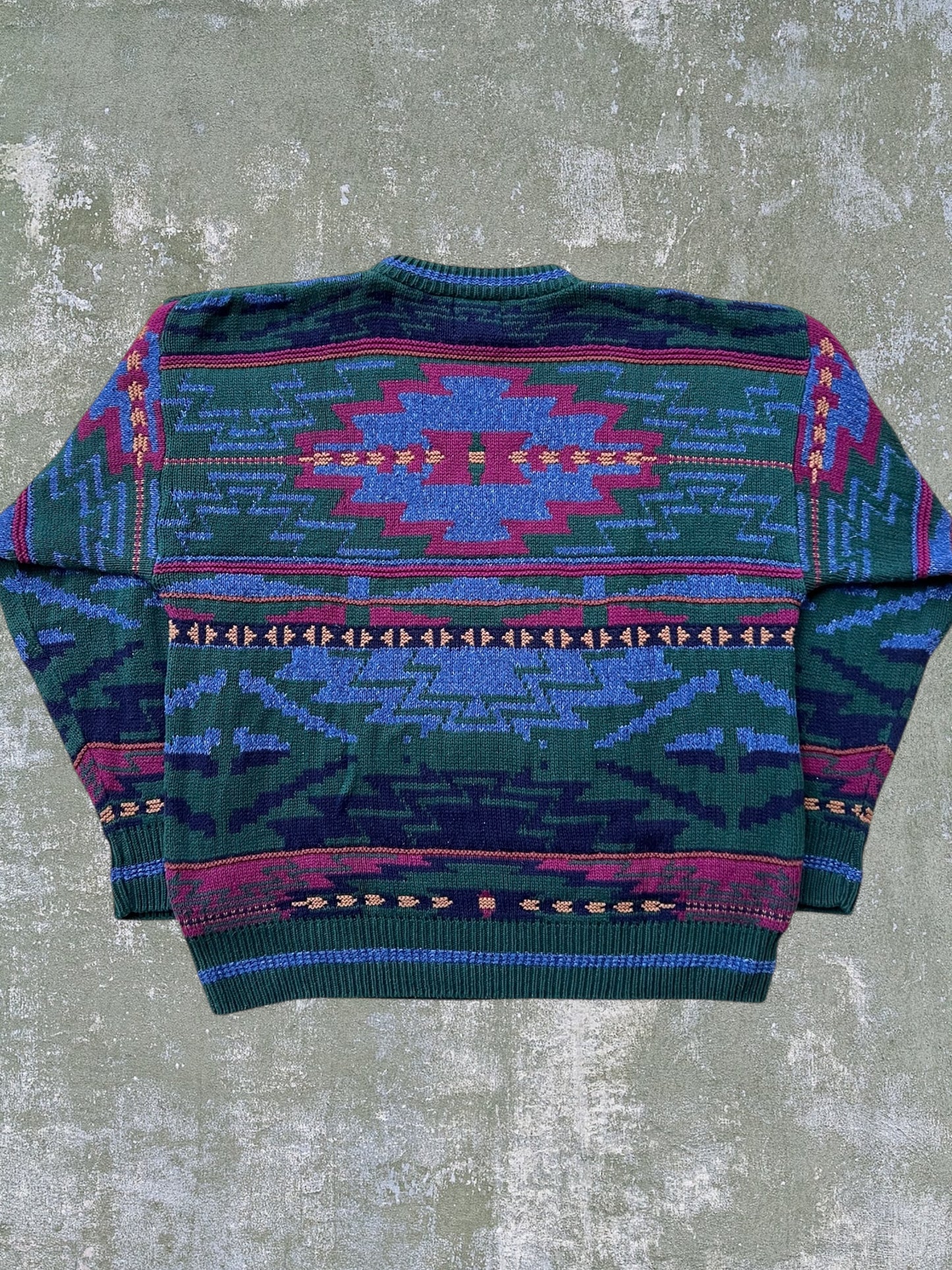 ‘90s Chaps Ralph Lauren Aztec Patterned Sweater (XL)