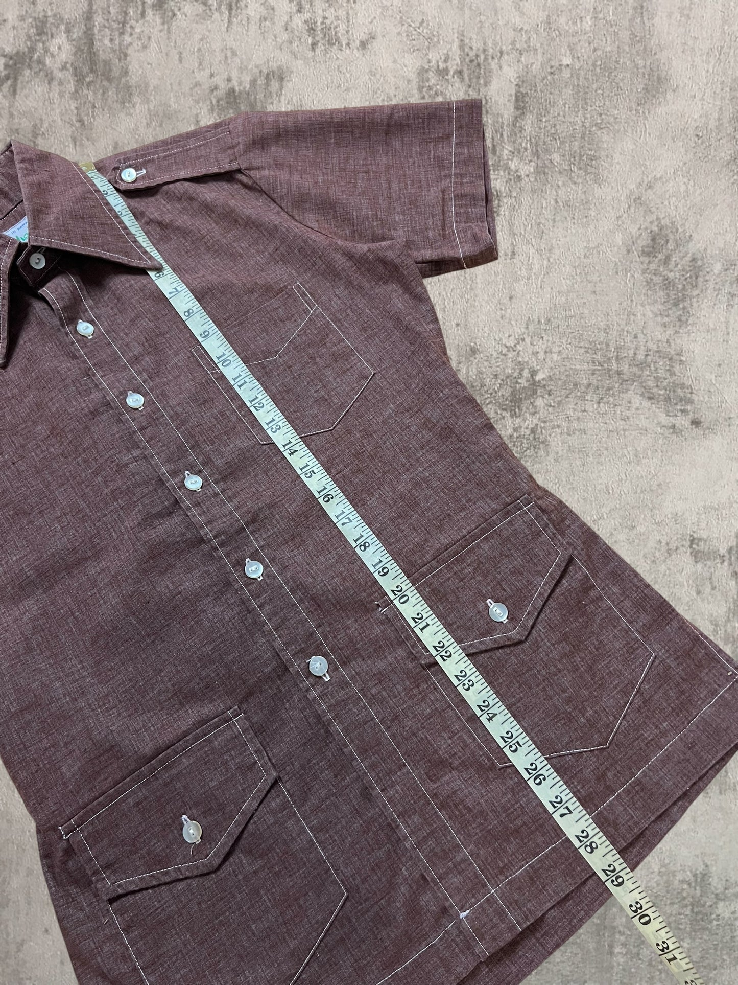‘50s Cotton Hawaiian Safari Shirt (M)